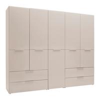 Drehtürenschrank Siena Kaschmir - Kaschmir/Chromfarben, KONVENTIONELL, Glas/Holzwerkstoff (250/212/57cm) - Premium Living