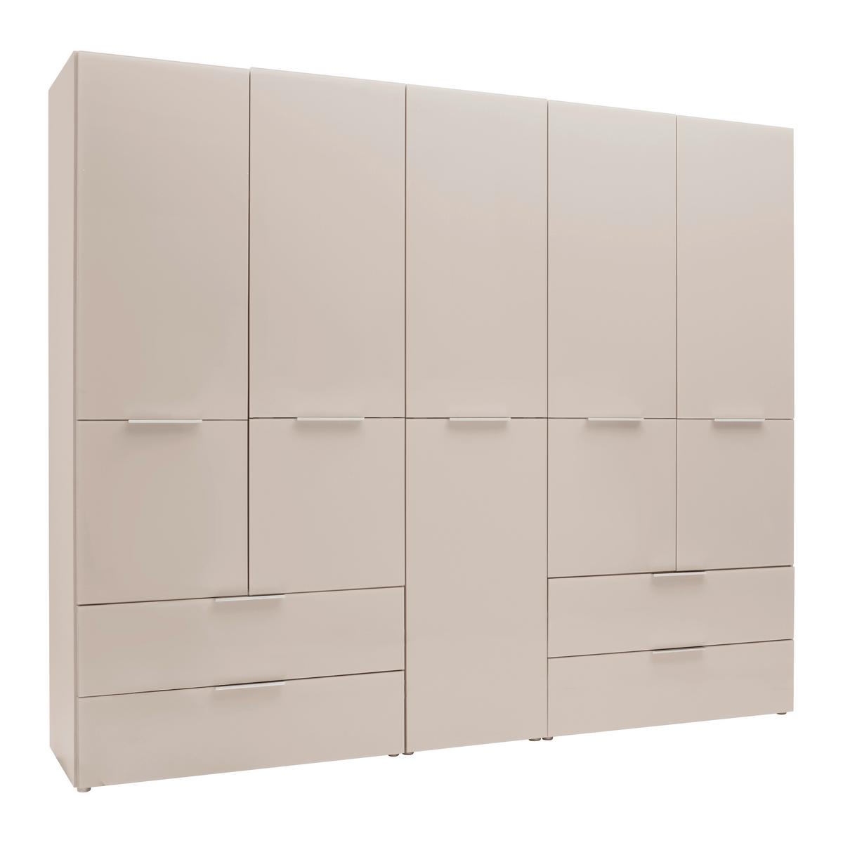 Drehtürenschrank Siena Kaschmir - Kaschmir/Chromfarben, KONVENTIONELL, Glas/Holzwerkstoff (250/212/57cm) - Premium Living