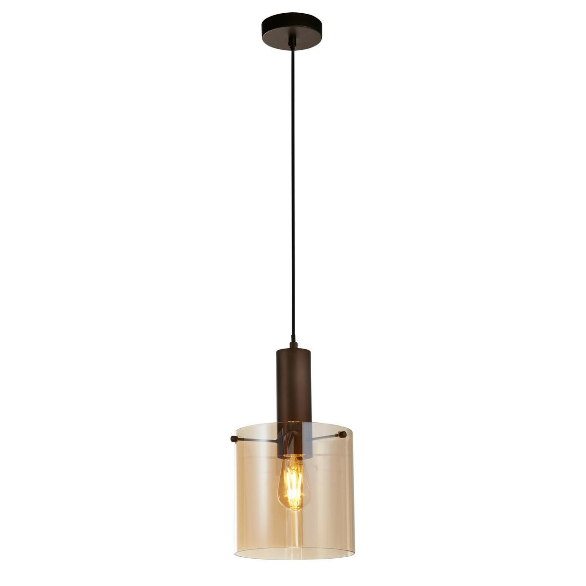 Függőlámpa 88910-1mo - borostyánszínű, Design, üveg/fém (20/35-120/20cm)