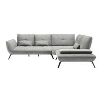 Wohnlandschaft Silberfarben - Silberfarben/Schwarz, Modern, Holzwerkstoff/Textil (310/93/250cm) - Premium Living