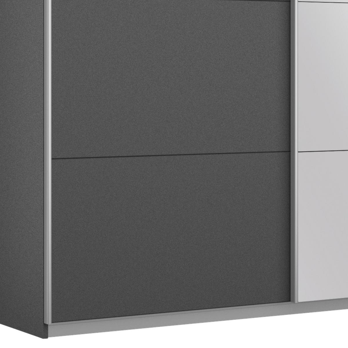 Ormar S Kliznim Vratima Belluno - siva/boje aluminija, Moderno, drvni materijal/metal (181/230/62cm) - Modern Living