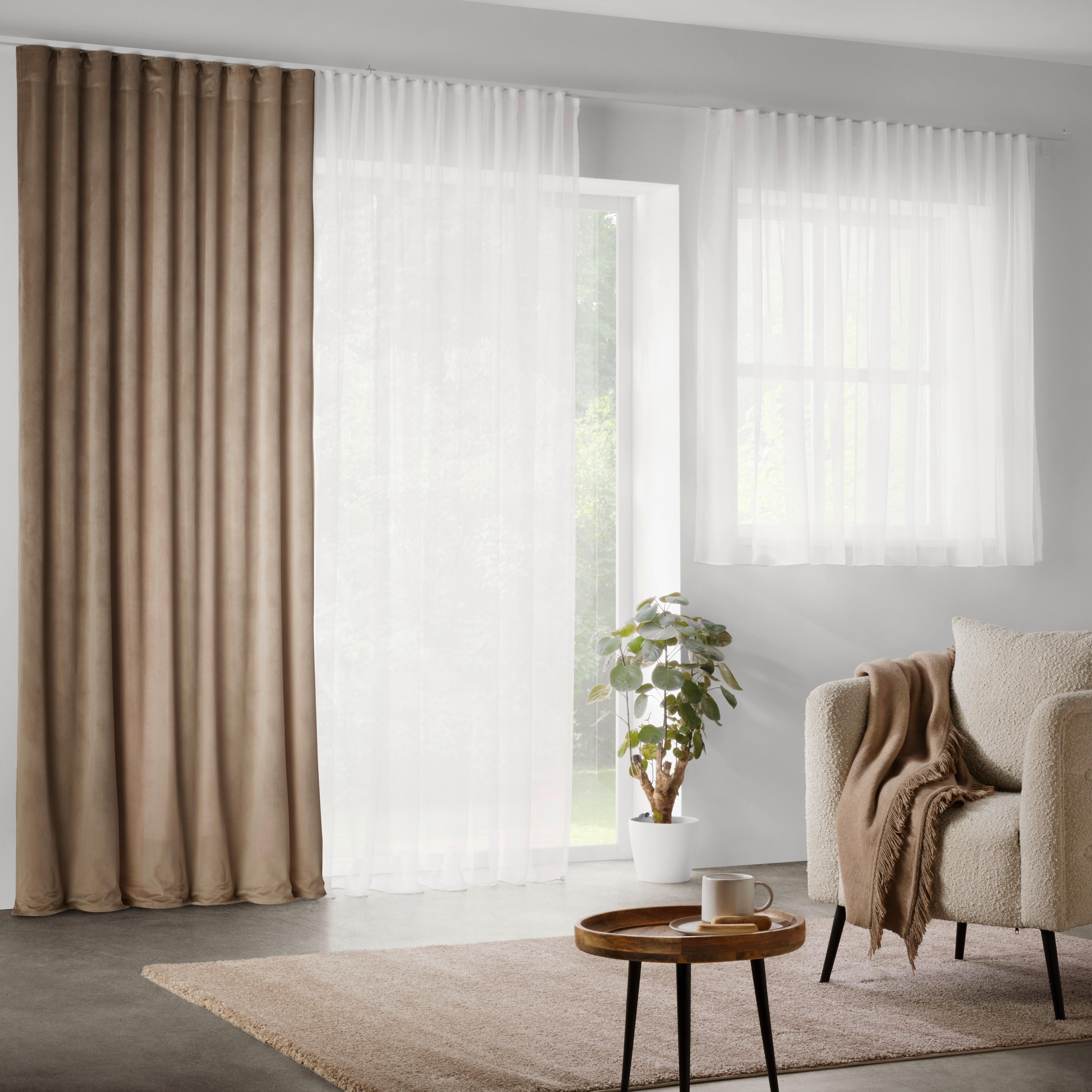 GARDINLÄNGD BIANCA - ljusgrå, Klassisk, textil (140/245cm) - Modern Living