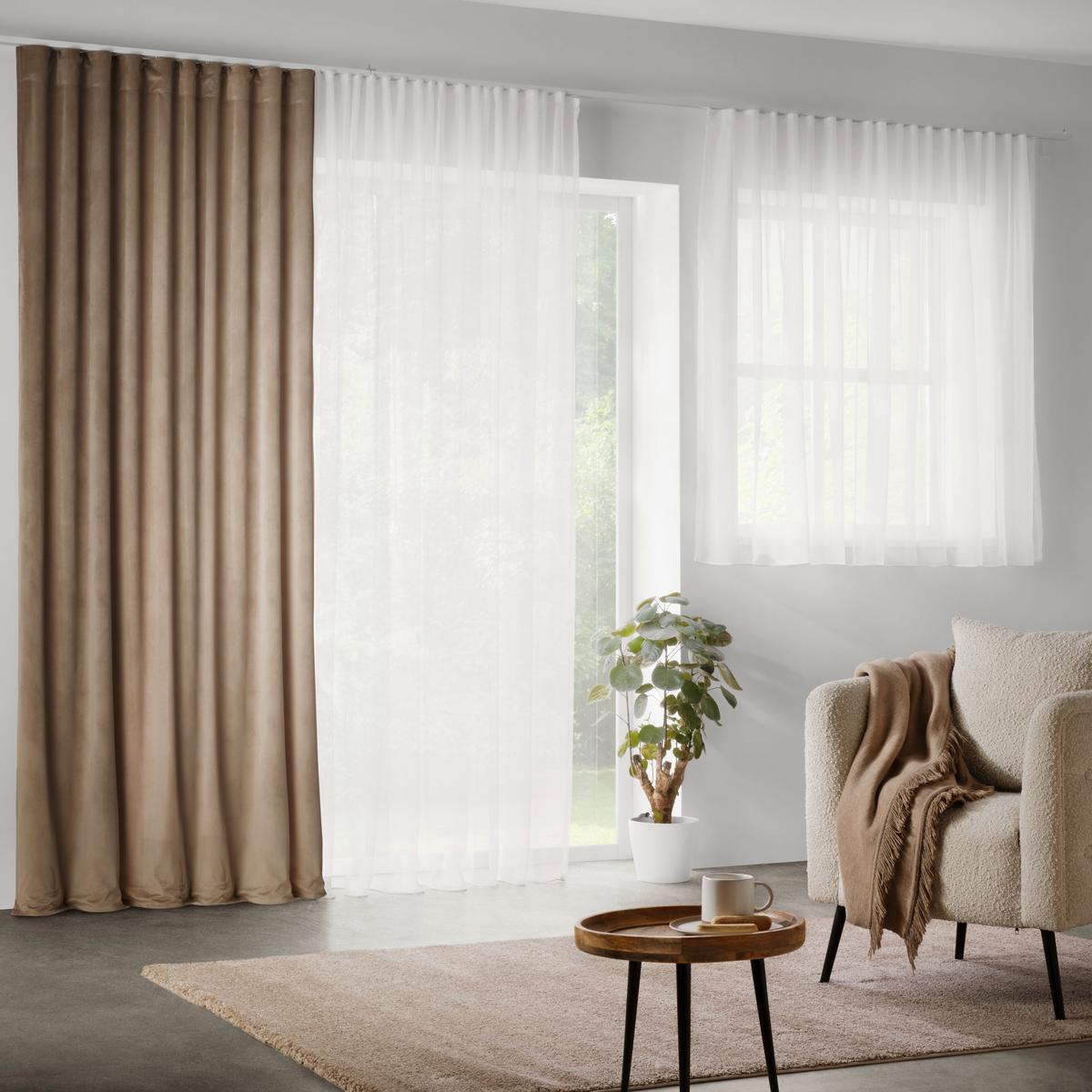 Fertigvorhang Bianca Hellgrau ca. 140x245cm - Hellgrau, KONVENTIONELL, Textil (140/245cm) - Modern Living