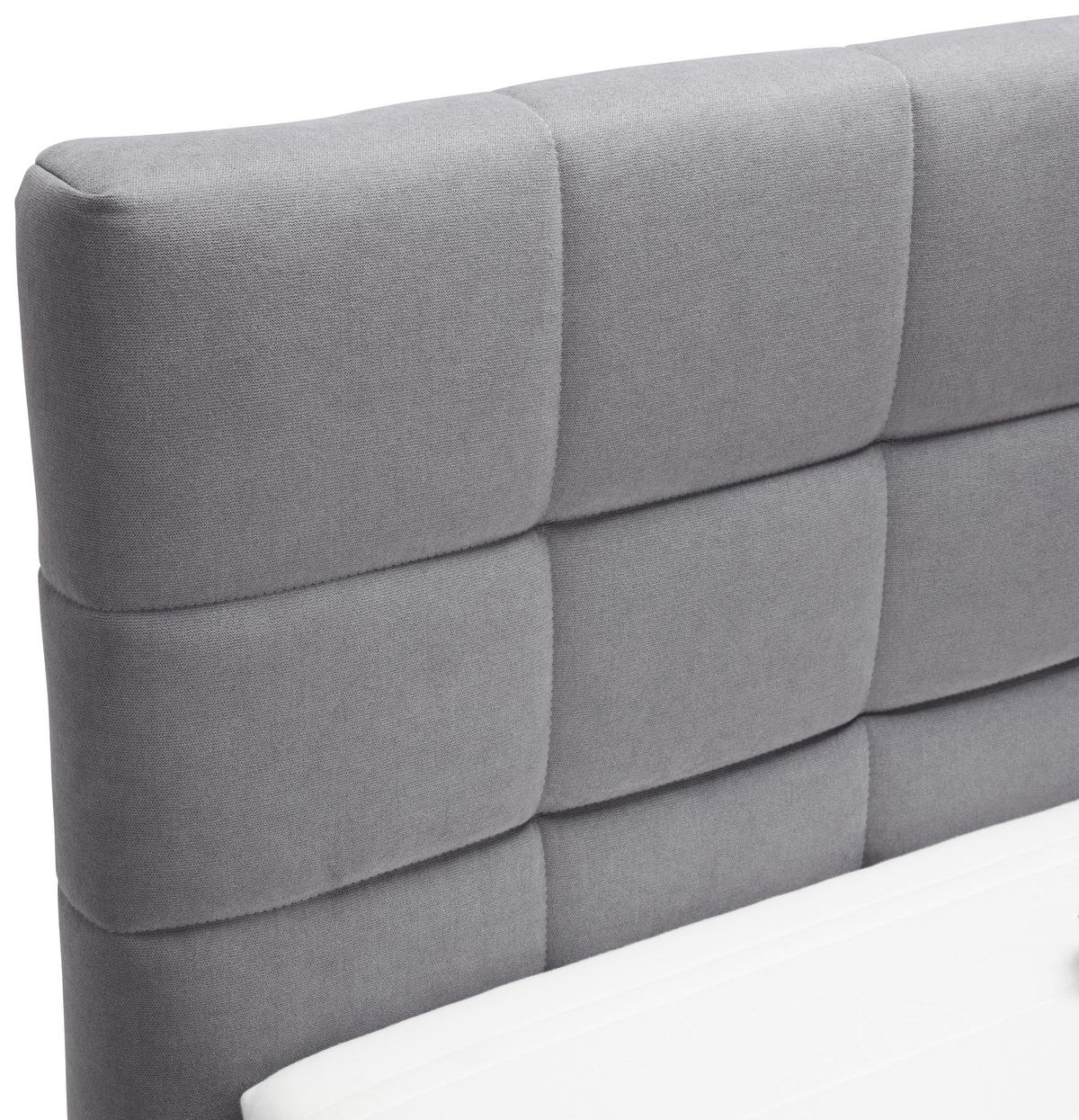 Boxspringbett Jerry ca. 180x200 cm Grau mit Topper - Erlefarben/Grau, MODERN, Holz/Holzwerkstoff (180/200cm) - Bessagi Home