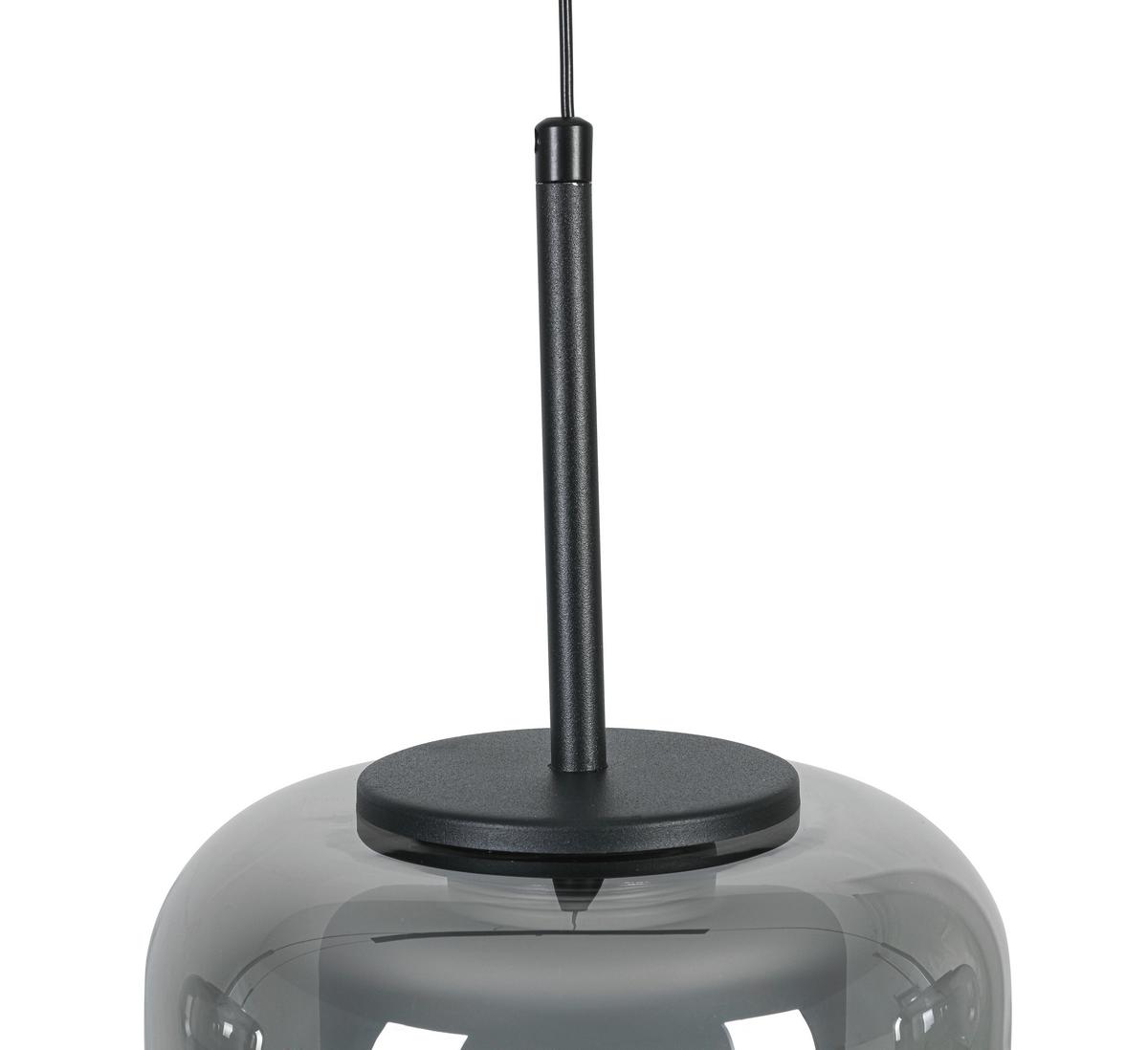 LED-Hängeleuchte Kalti Schwarz/Weiß max. 32 Watt - Transparent/Schwarz, MODERN, Glas/Kunststoff (110/18/120cm) - Mömax