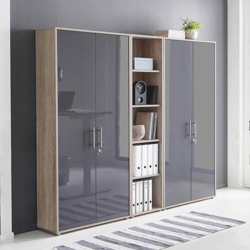 Aktenschrank Office Edition Sw Set 10 Eiche/Anthrazit - Anthrazit Hochglanz/Sonoma Eiche, MODERN, Holzwerkstoff (212,9/185,6/33cm) - MID.YOU