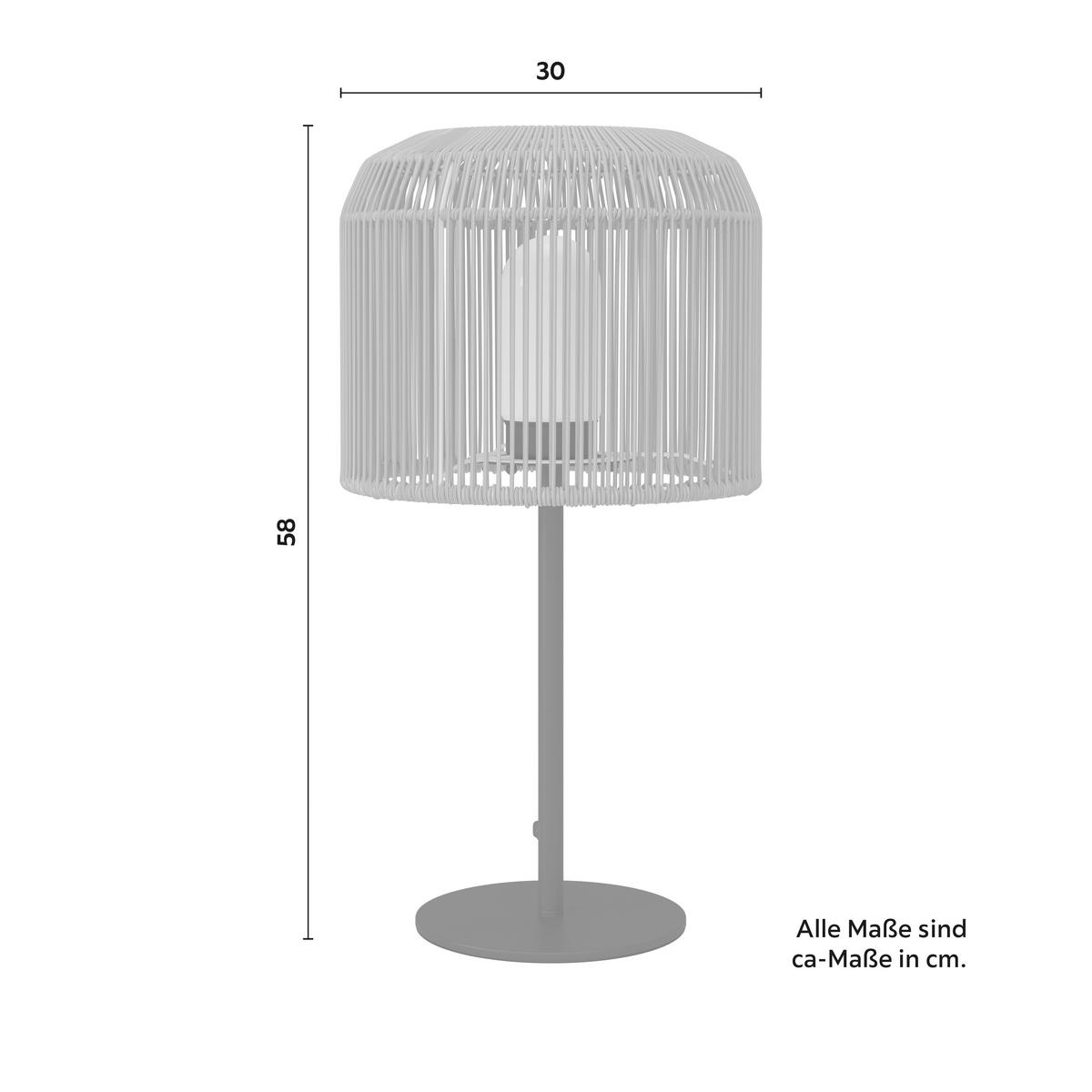Tischleuchte Ivo in creme max. 40 Watt - Schwarz/Grün, MODERN, Kunststoff/Metall (30/58/30cm) - Bessagi Garden