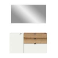 Predsoba Naro, Bela, Barva Hrasta, 2-Delna - bela/temni hrast, Design, leseni material (120/194/37cm) - Livetastic