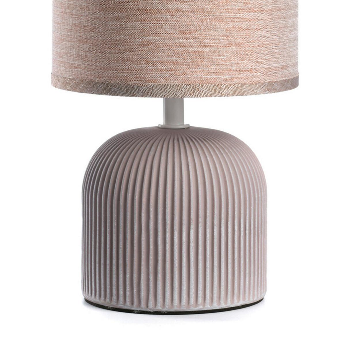 LAMPA STOŁOWA 064/LPS - kremowy, Design, tkanina/ceramika (15/28cm)