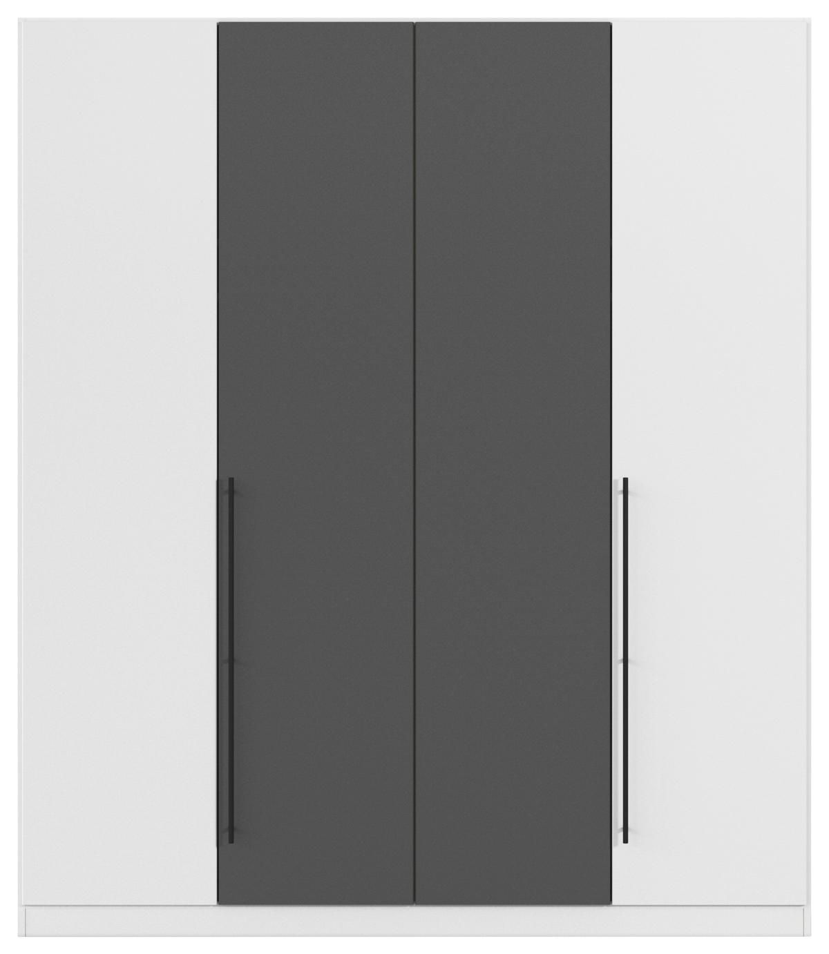 Kleiderschrank Safari Grau/Weiß - Weiß/Grau, KONVENTIONELL, Holzwerkstoff/Metall (181/229/54cm) - Based