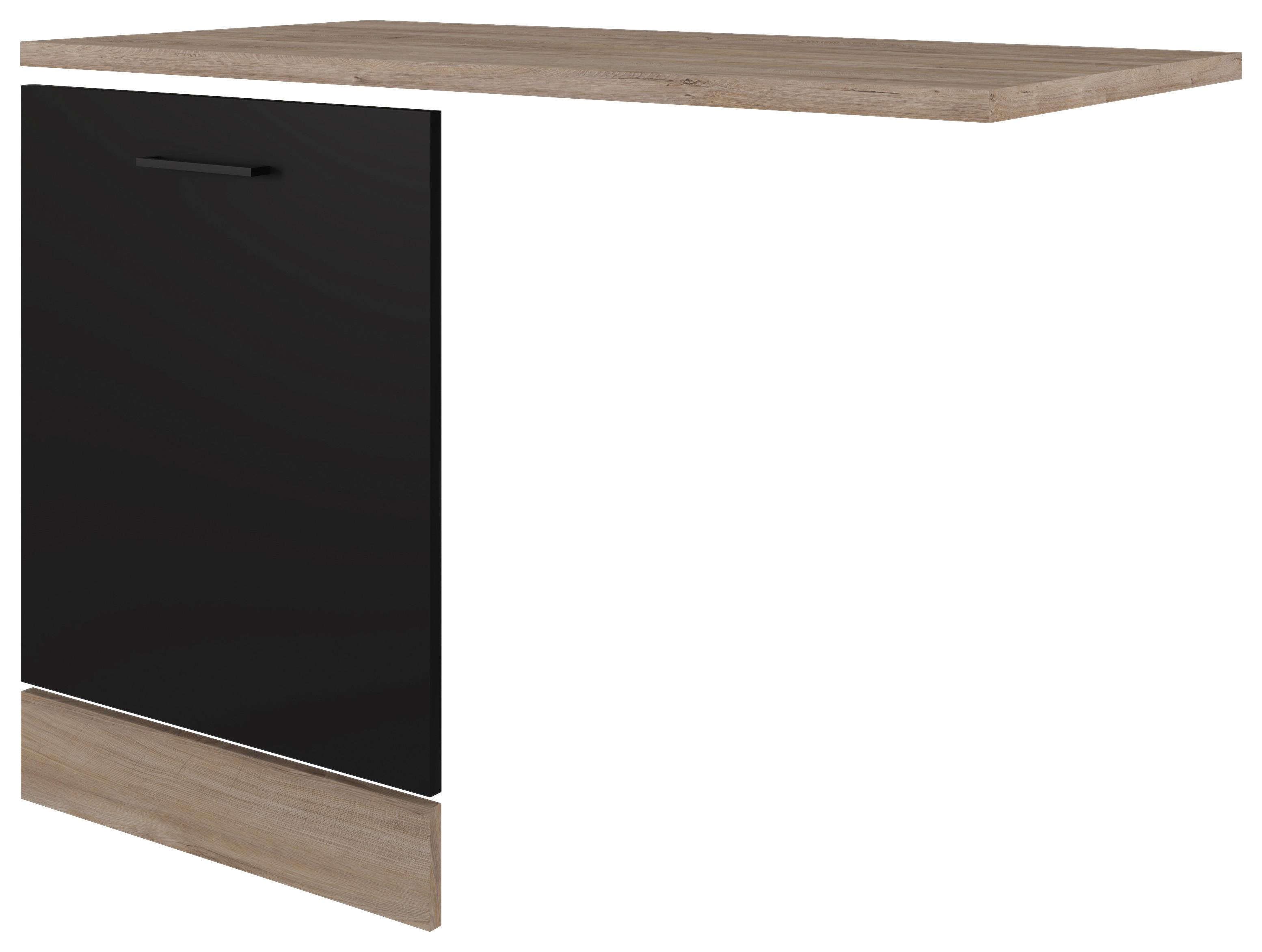 Fronta Pomivalnega Stroja Capri, Črna, Hrast - črna/barve hrasta, Konvencionalno, leseni material (110/85/60cm) - FlexWell