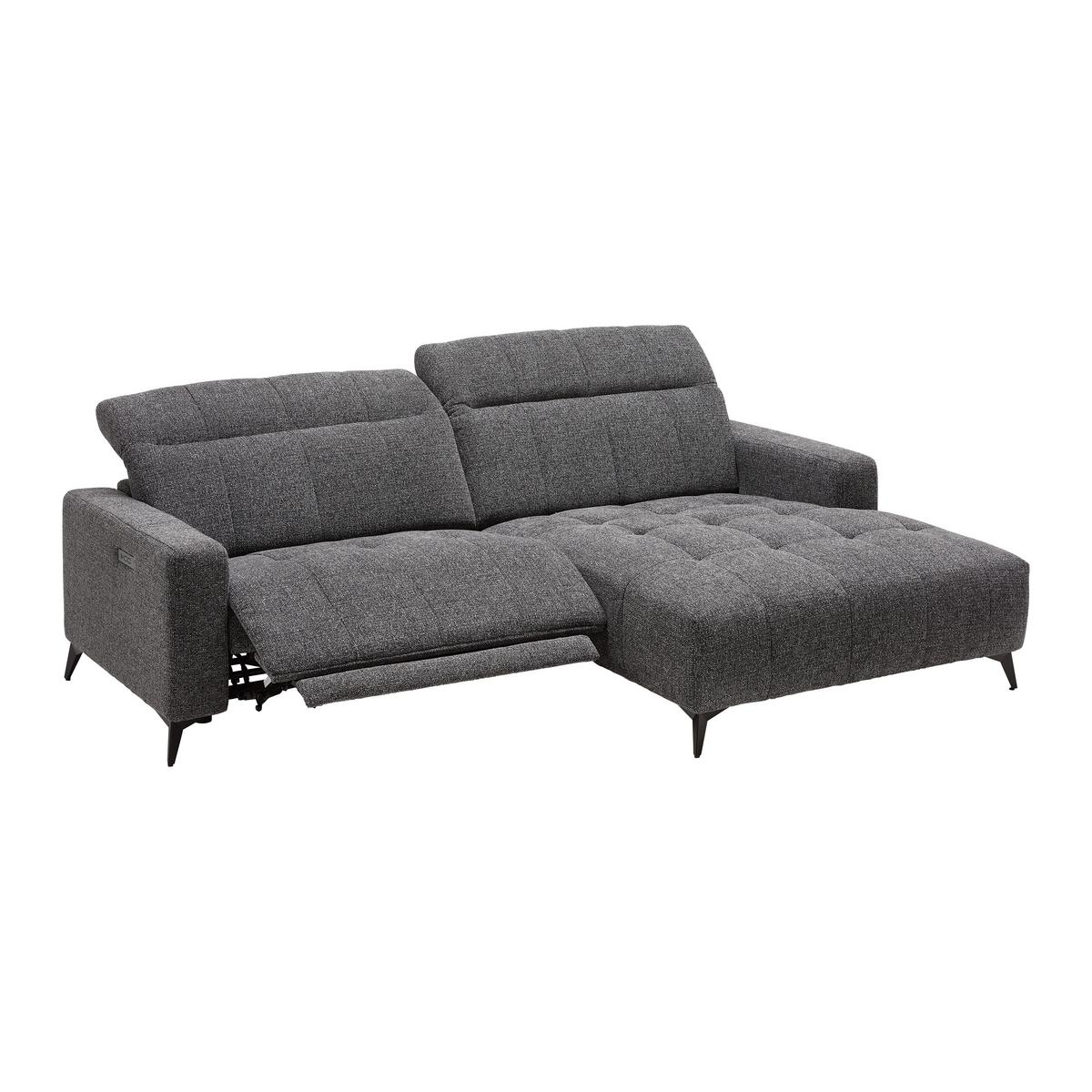 Wohnlandschaft Milano Graphitfarben - Graphitfarben/Schwarz, Modern, Holz/Textil (254/82-105/177cm) - Based