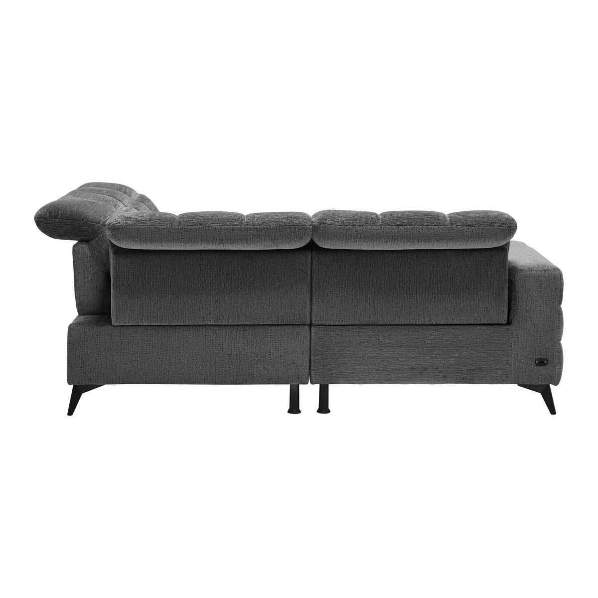 Wohnlandschaft Paris Dunkelgrau - Dunkelgrau/Schwarz, KONVENTIONELL, Holz/Textil (215/85/182cm) - Mömax