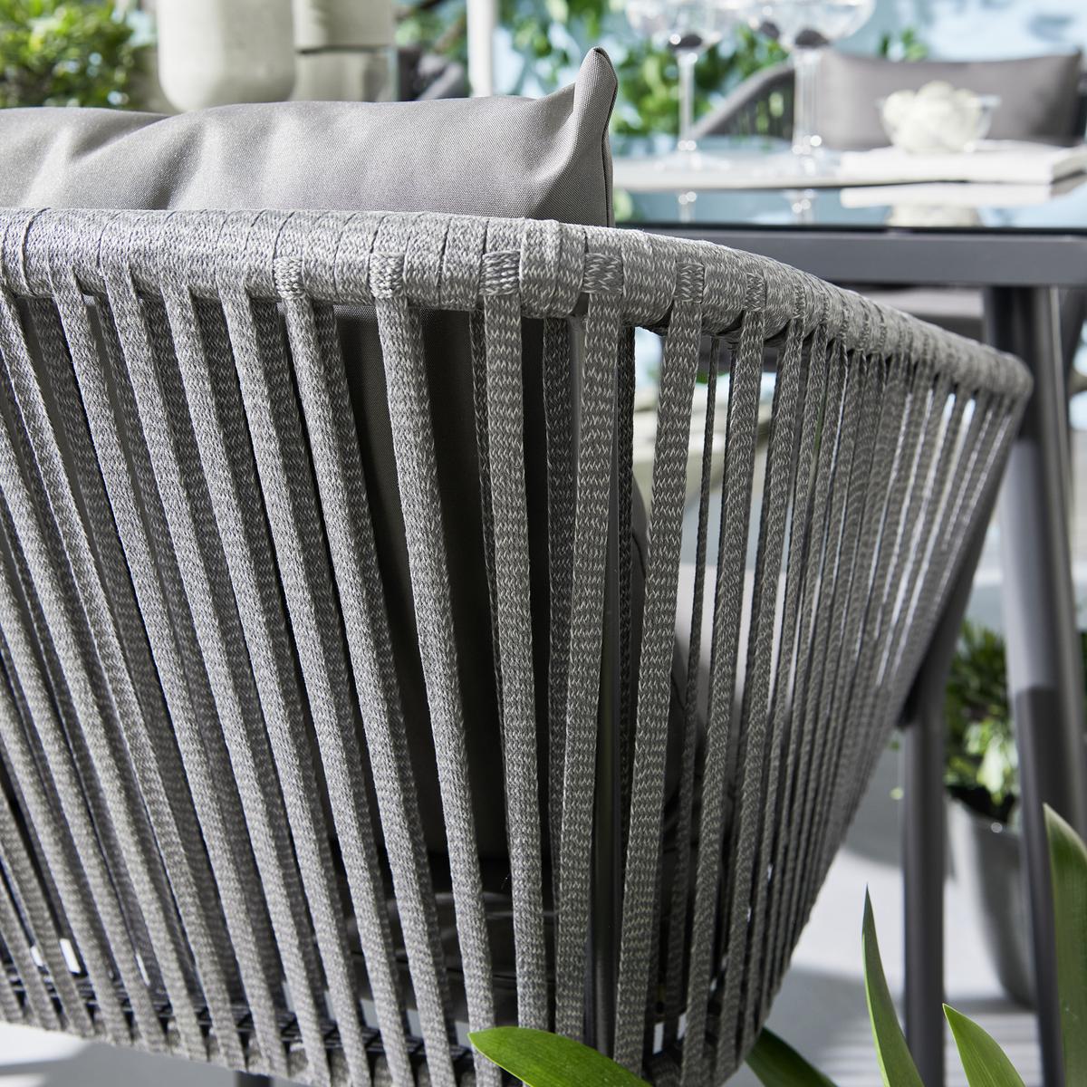 Kerti Étkezőgarnitúra Toscana - fekete/sötétszürke, Modern, Üveg/textil - Modern Living