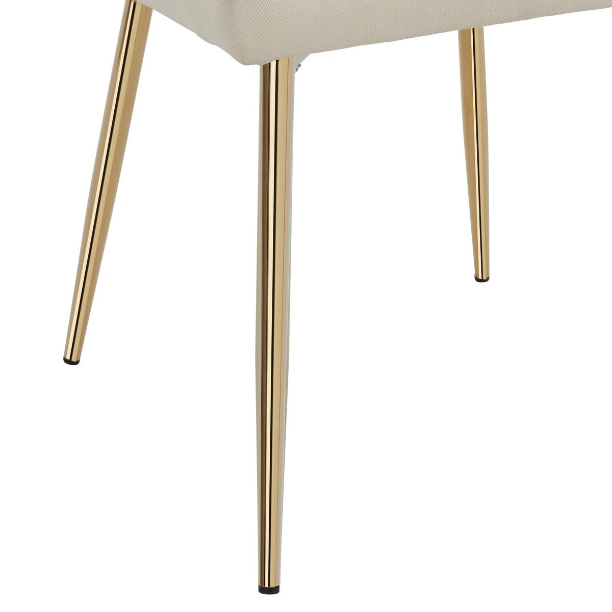 KRZESŁO MEXICO - beżowy/kolor złoty, Modern, metal/tkanina (50/88/61cm) - Livetastic