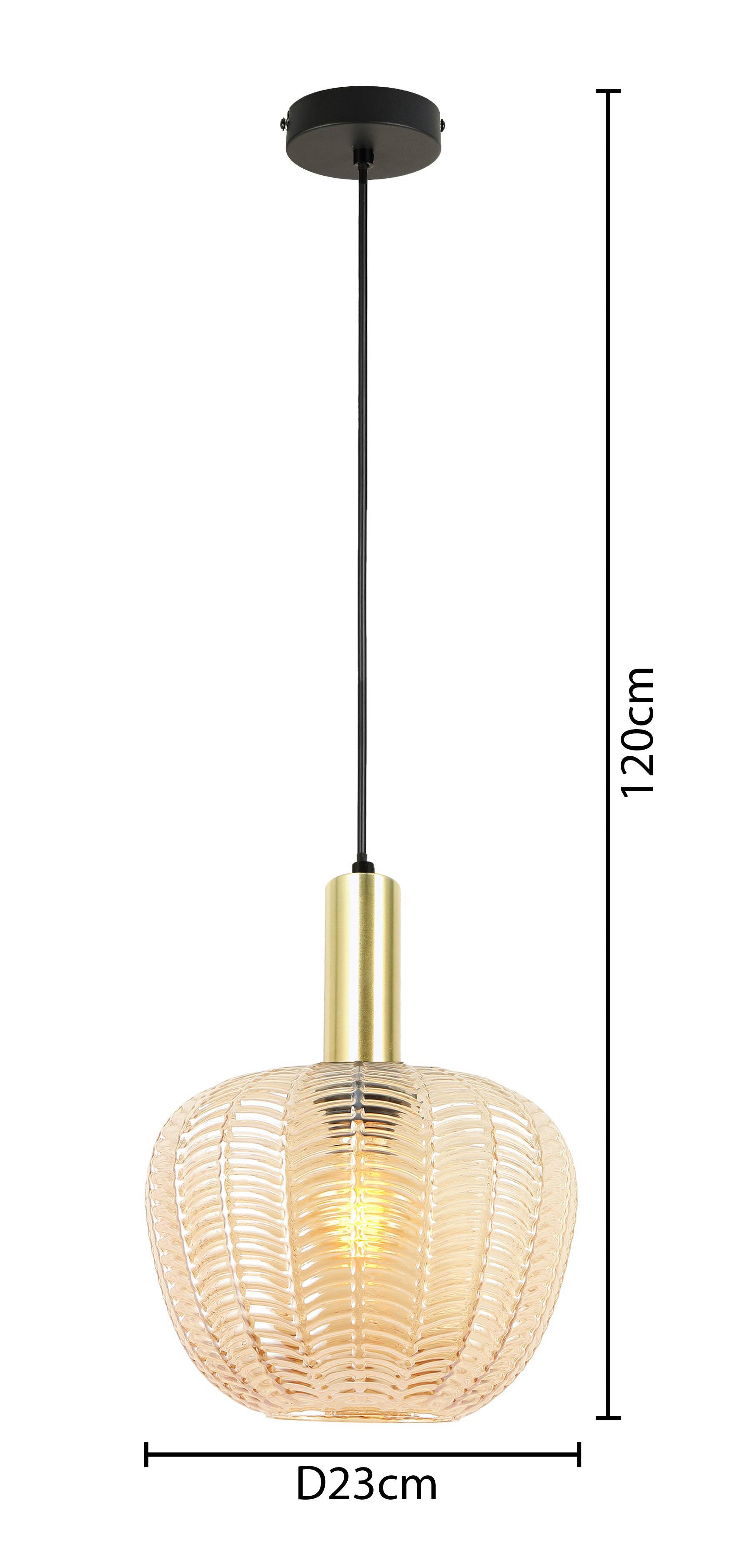 HÄNGLAMPA EMO - bärnstensfärgad/svart, Modern, metall/glas (23/23/120cm) - Mömax