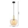 HÄNGLAMPA EMO - bärnstensfärgad/svart, Modern, metall/glas (23/23/120cm) - Mömax
