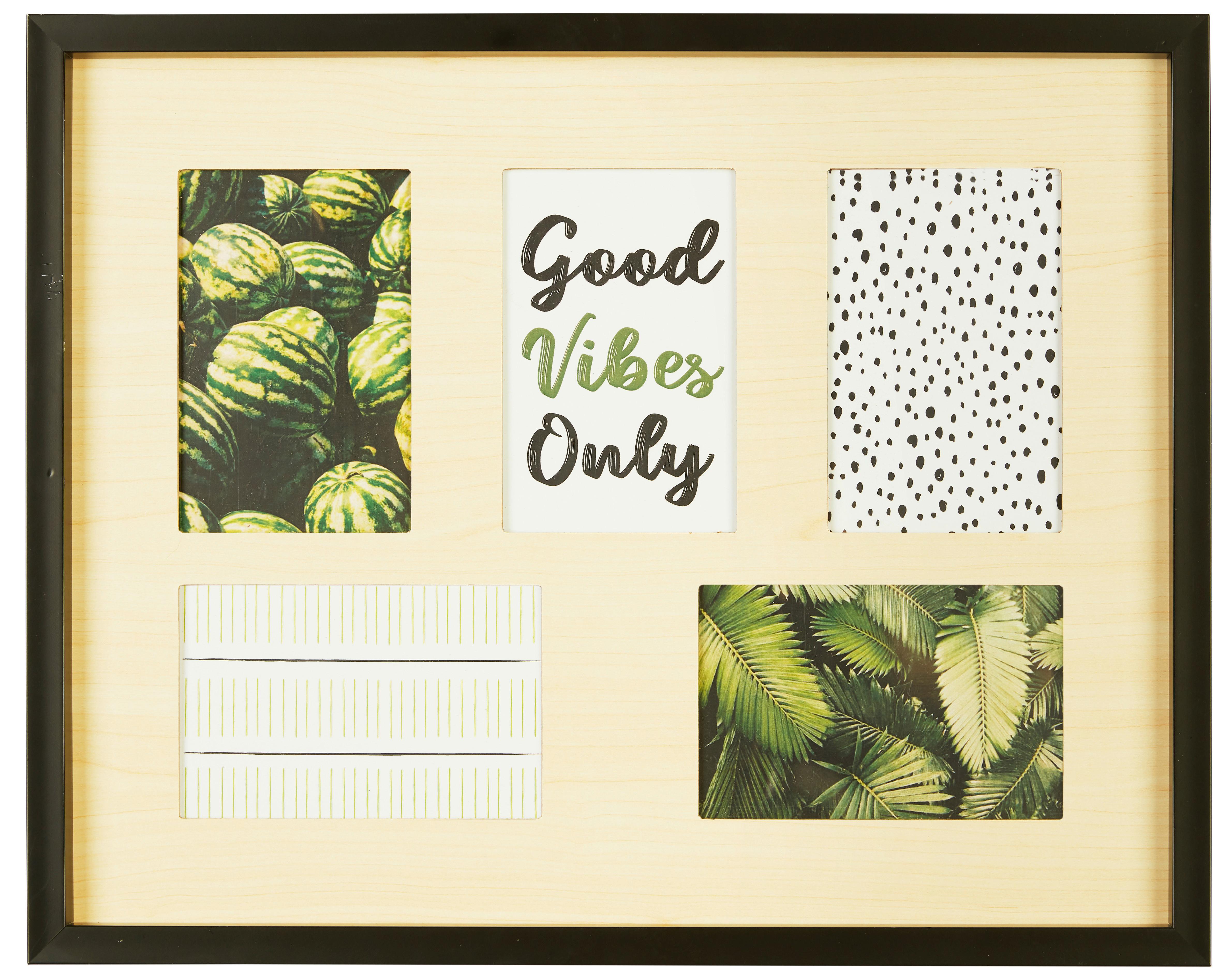 Bilderrahmen Vida ca. 45x36cm - Schwarz/Naturfarben, MODERN, Holzwerkstoff/Kunststoff (45,3/36,3cm) - Modern Living