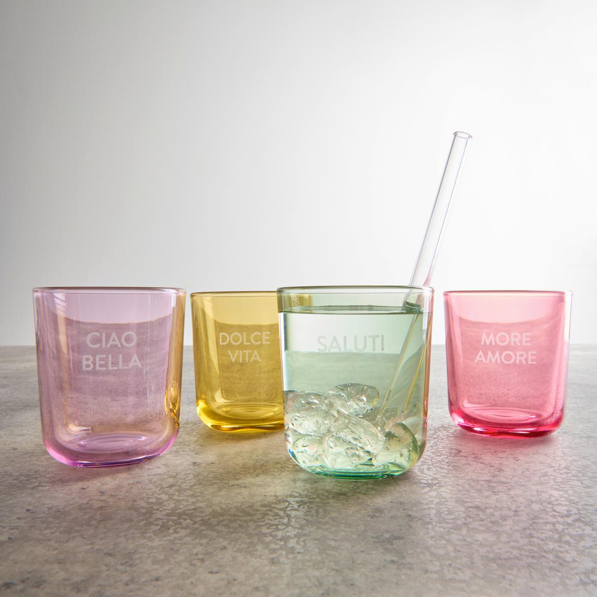 Trinkglas Candy Colors diverse Farben - Hellrosa/Salbeigrün, MODERN, Glas (8/8,8cm) - Mömax