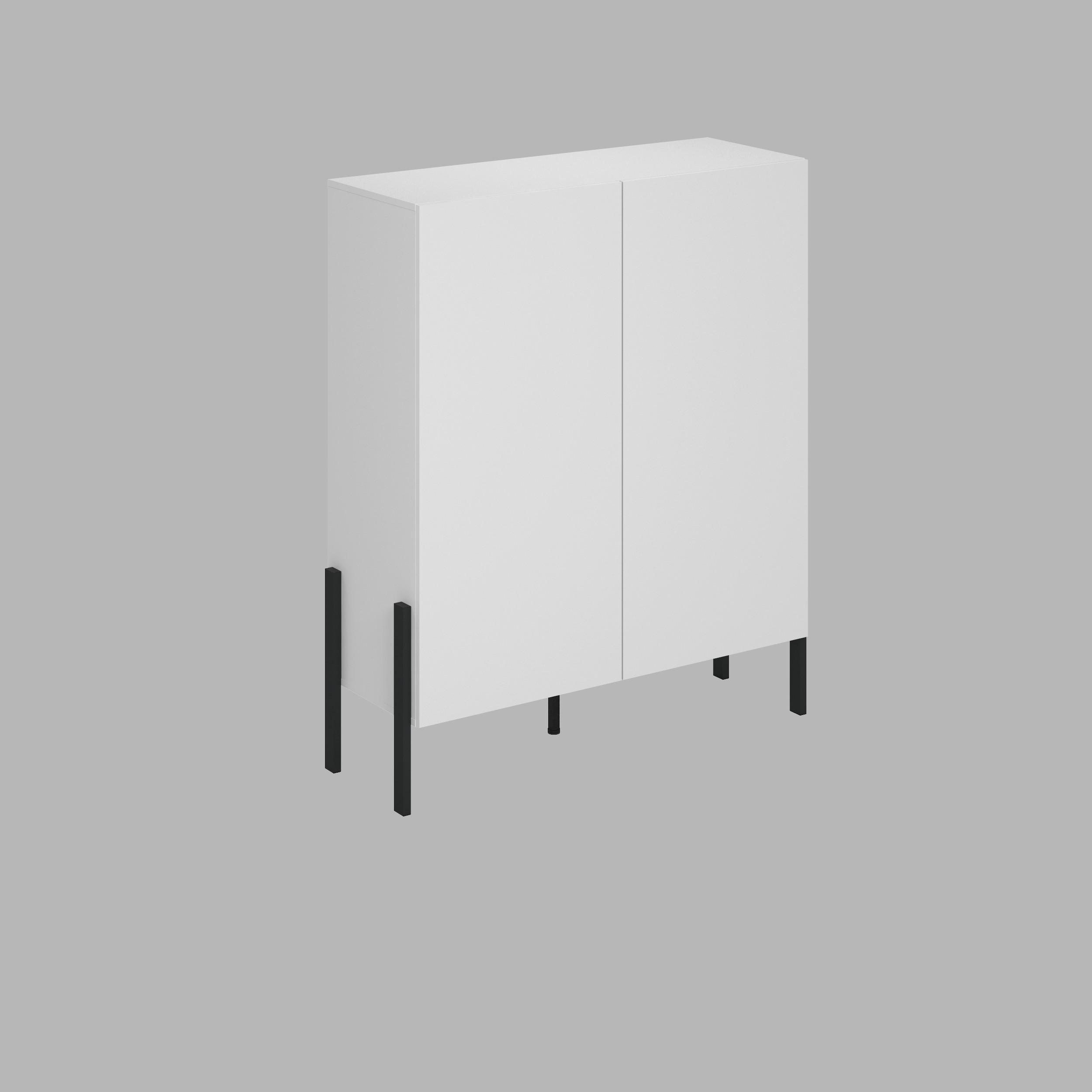 Komód Jukon - fehér, Modern, faalapú anyag (114/135/40cm)