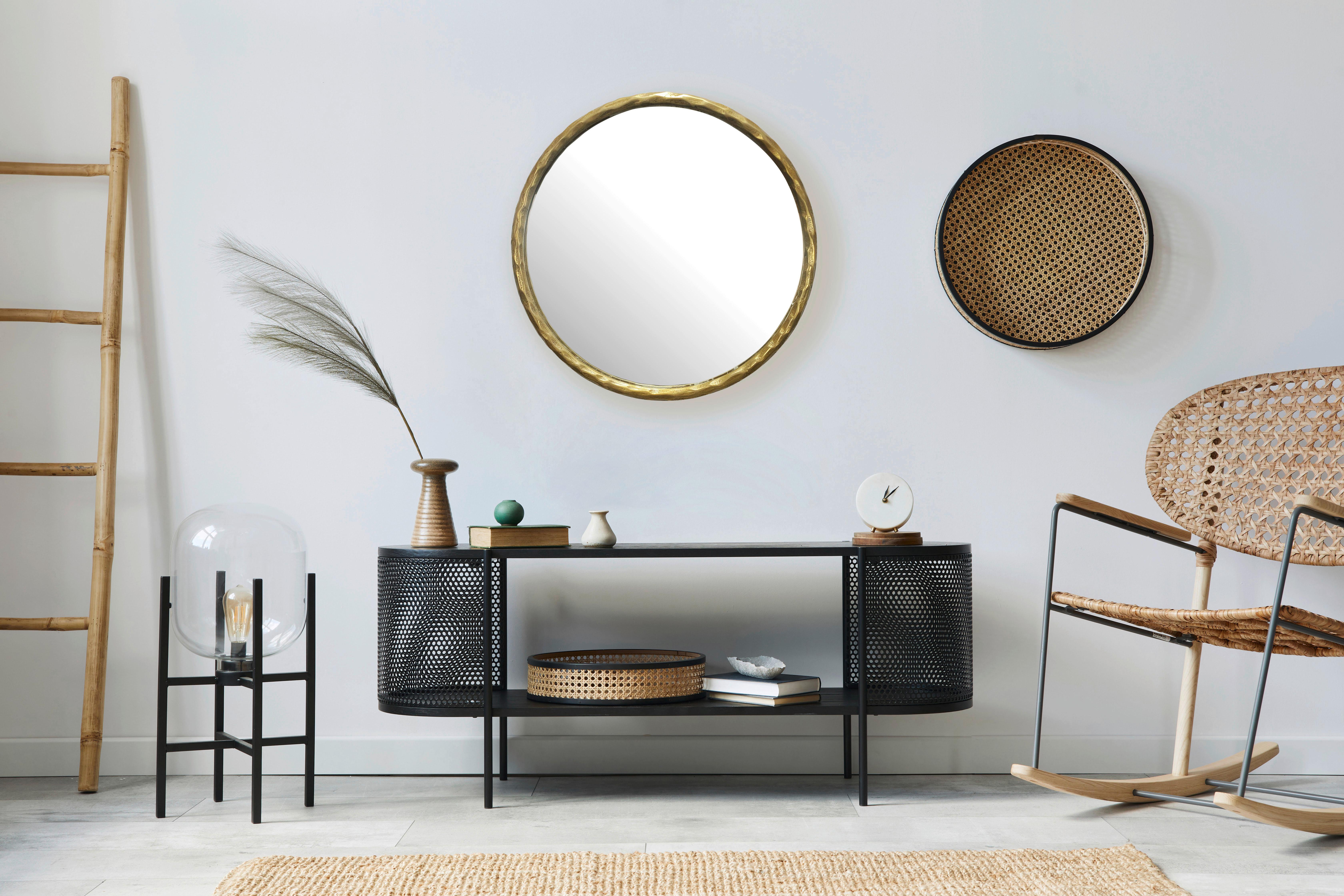 WANDSPIEGEL WL7.103 - Goldfarben, Design, Glas/Metall (60/60/4cm) - MID.YOU