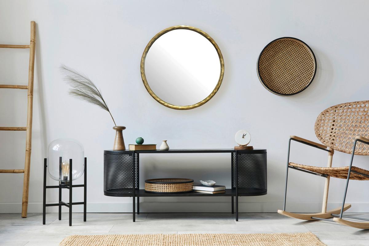 WANDSPIEGEL WL7.103 - Goldfarben, Design, Glas/Metall (60/60/4cm) - MID.YOU