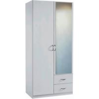 Omara S Klasičnimi Vrati Case, Bela - srebrne barve/bela, Design, umetna masa/steklo (91/197/54cm) - Boxxx