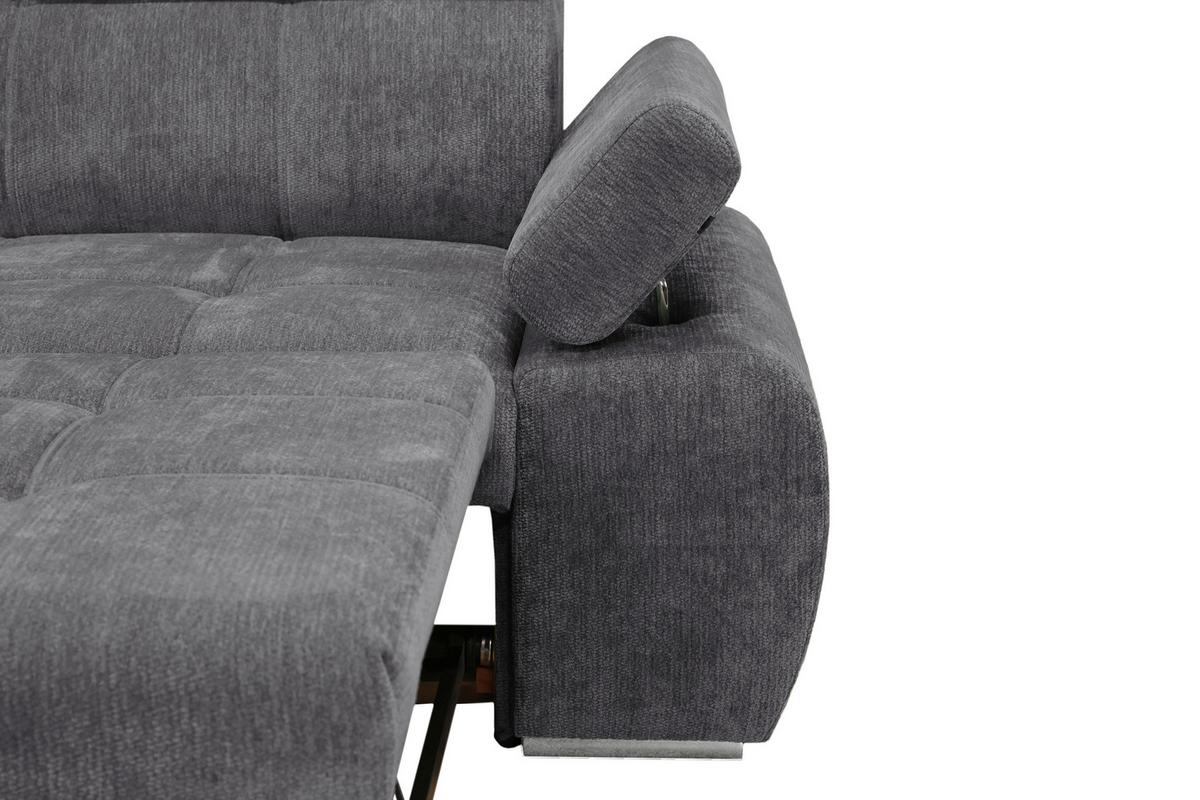Colțar Vegas - gri închis, Design, lemn/textil (173/294cm) - Modern Living