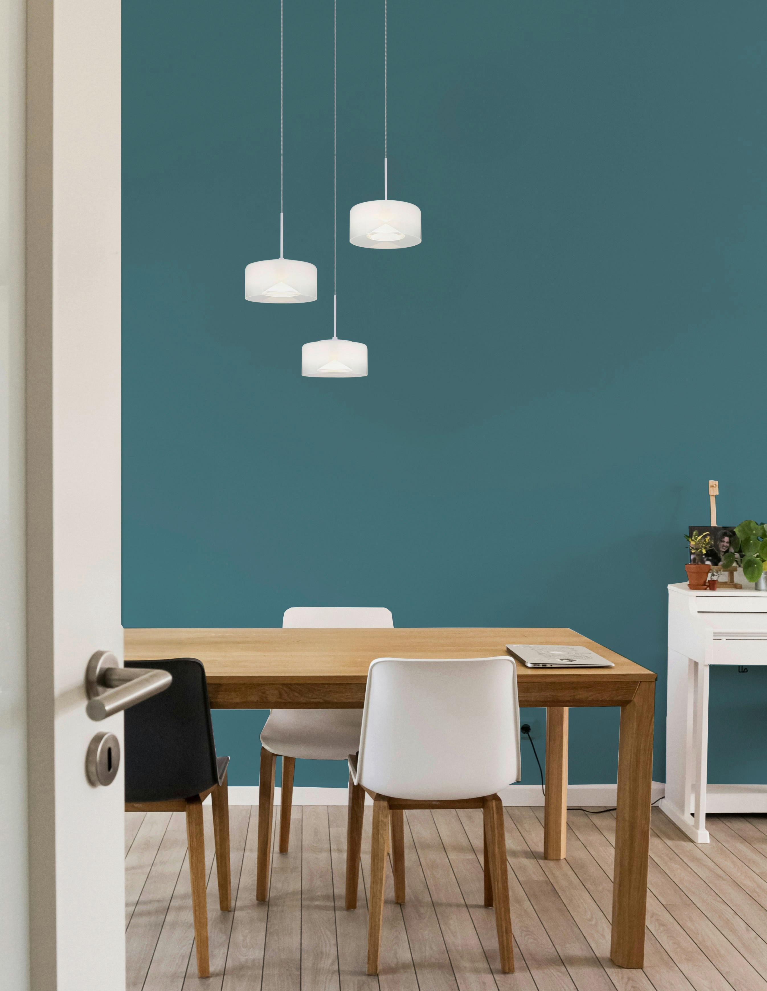 HANGLAMP LUNOUIA - Wit, Basics, Kunststof/Glas (40/150cm)