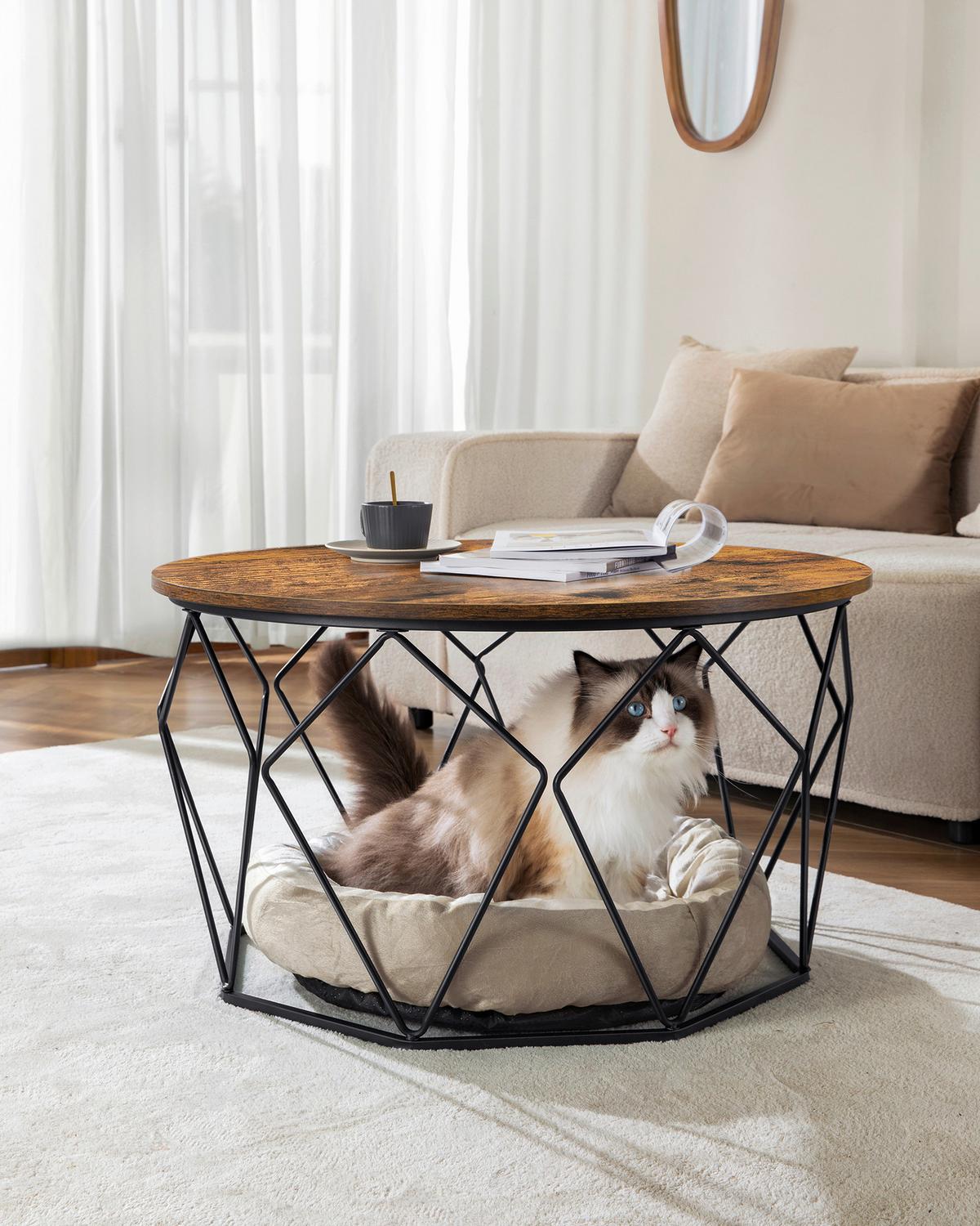 COUCHTISCH COFFEE TABLE - Schwarz/Braun, MODERN, Holzwerkstoff/Metall (80/80/45cm) - MID.YOU