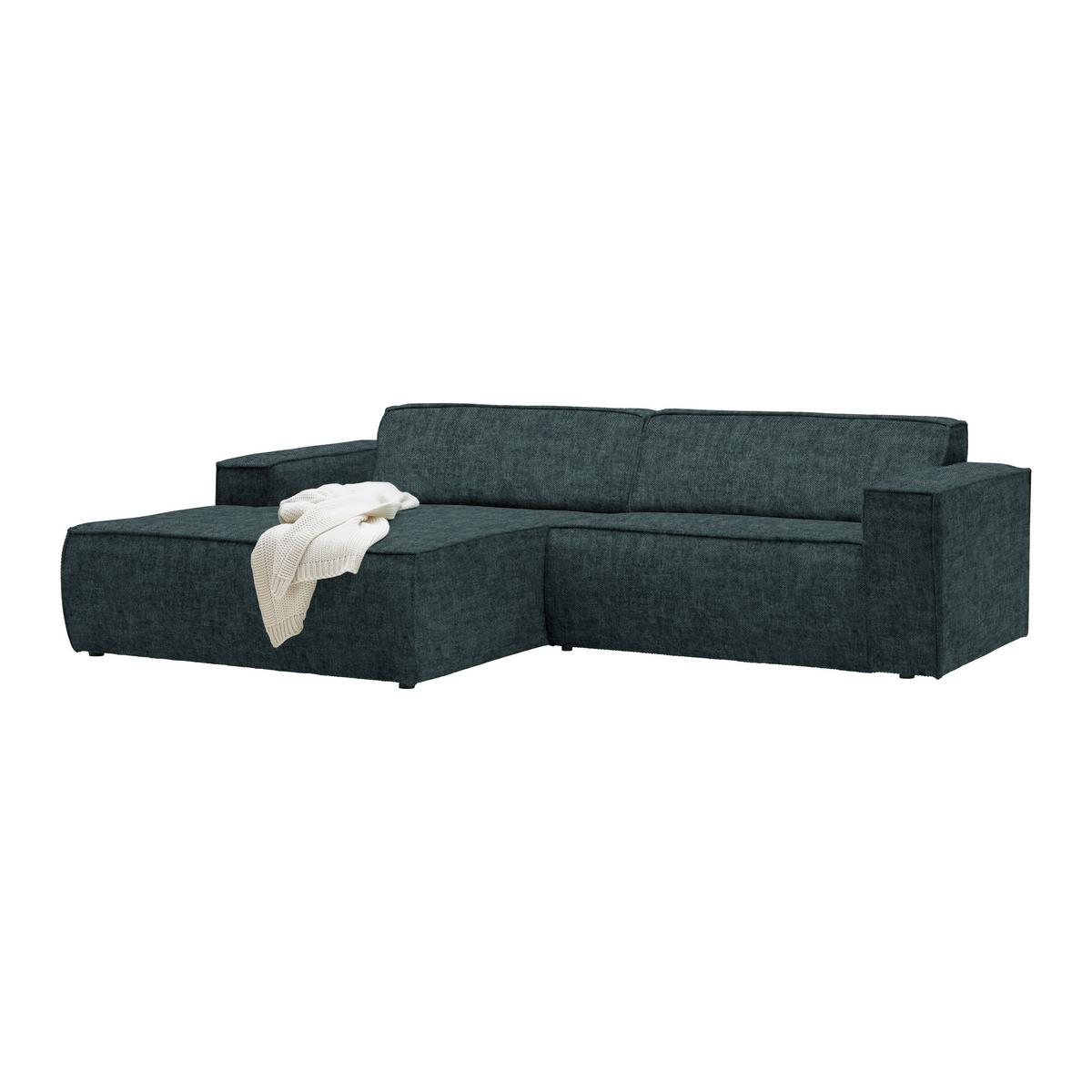 Wohnlandschaft Loft Dunkelblau - Schwarz/Dunkelblau, MODERN, Kunststoff/Textil (172/75/265cm) - Mömax