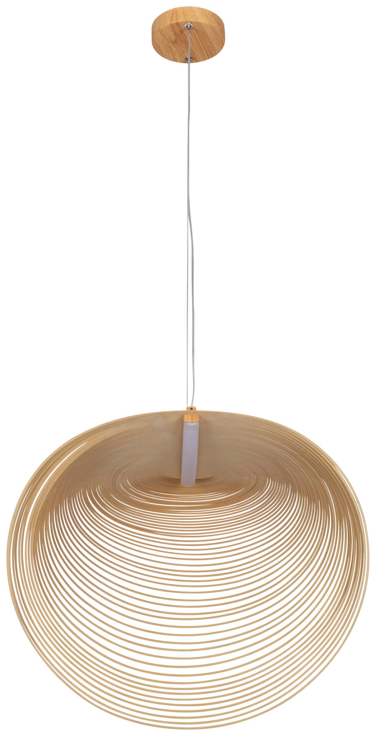 LAMPA WISZĄCA LED MAILAND - kolor dębowy/kolor naturalny, Trend, materiał drewnopochodny/metal (60/38/163,5cm) - Novel