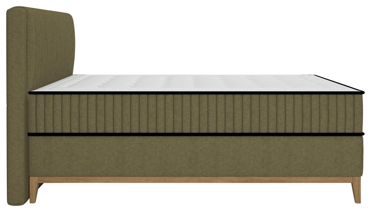 Bett Elena Olivgrün ca. 140x200cm - Olivgrün, KONVENTIONELL, Holz/Holzwerkstoff (140/200cm) - Sembella
