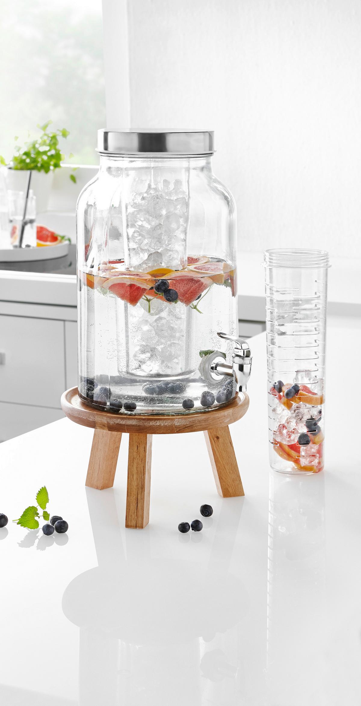 DOZOWNIK DO NAPOJÓW 50684-2 - kolor stalowy/przezroczysty, Basics, tworzywo sztuczne/metal (5,6l) - Novel