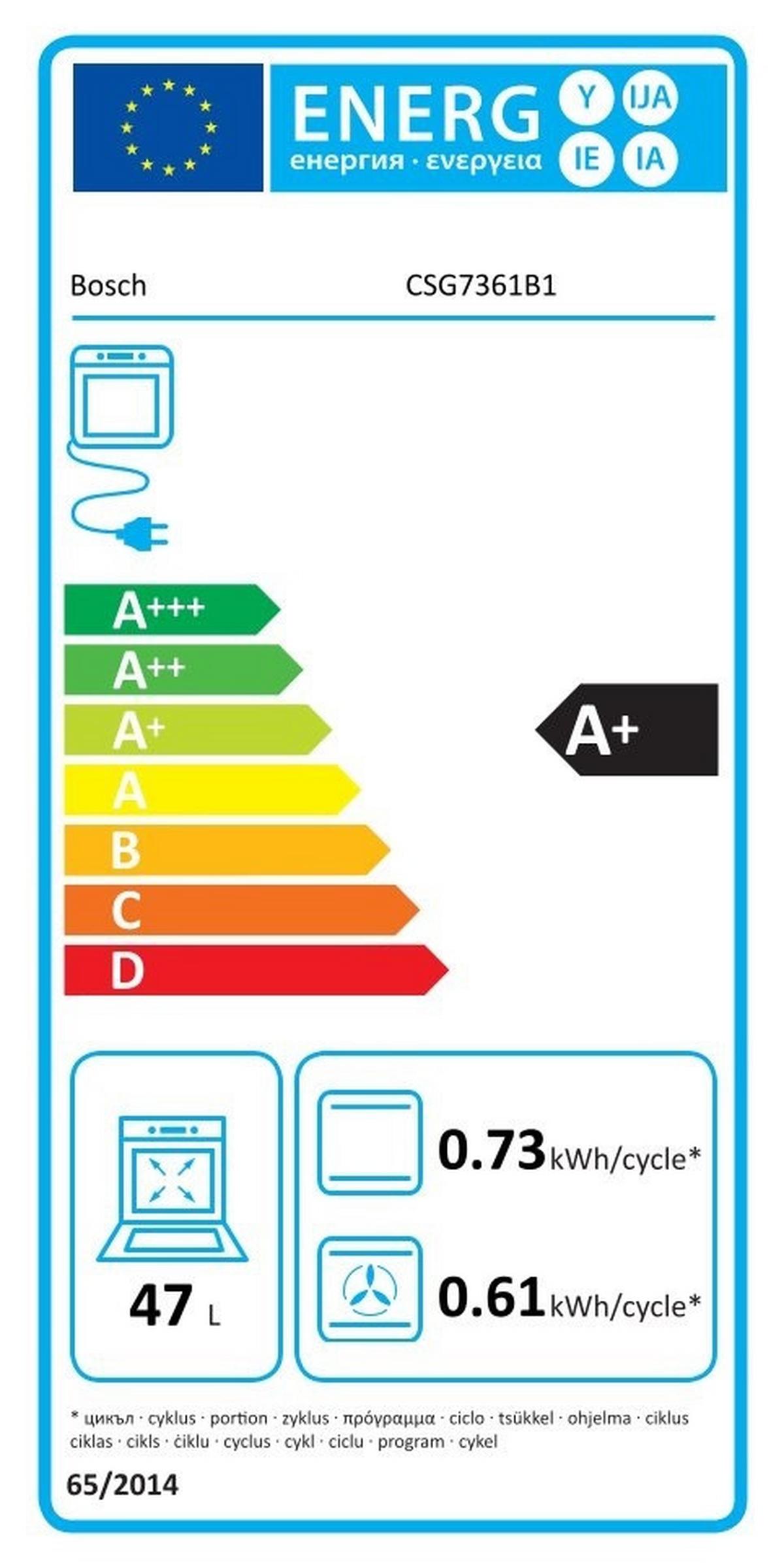 Kompaktbackofen CSG7361B1 Schwarz/Edelstahlfarben - Edelstahlfarben/Schwarz, MODERN, Glas/Metall (59,4/45,5/54,8cm) - Bosch