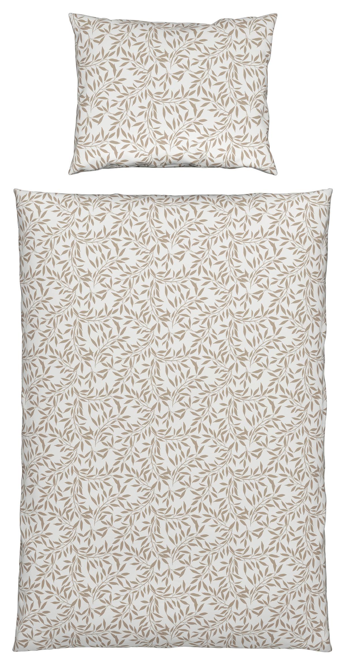 Ágyneműhuzat-garnitúra Tiffany - taupe/fehér, Konventionell, textil (140/200cm) - Modern Living