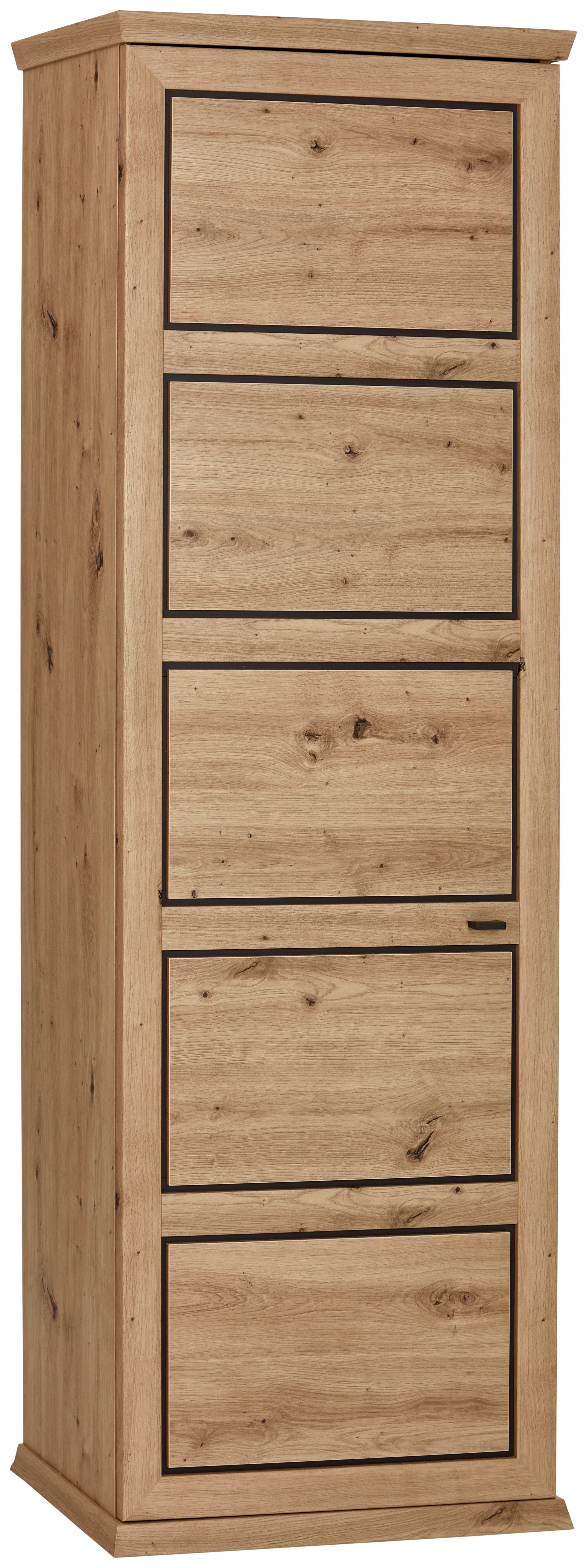 Dulap pentru hol Harvey - culoare lemn stejar/antracit, Lifestyle, material pe bază de lemn (64,2/196,6/38,5cm) - Zandiara