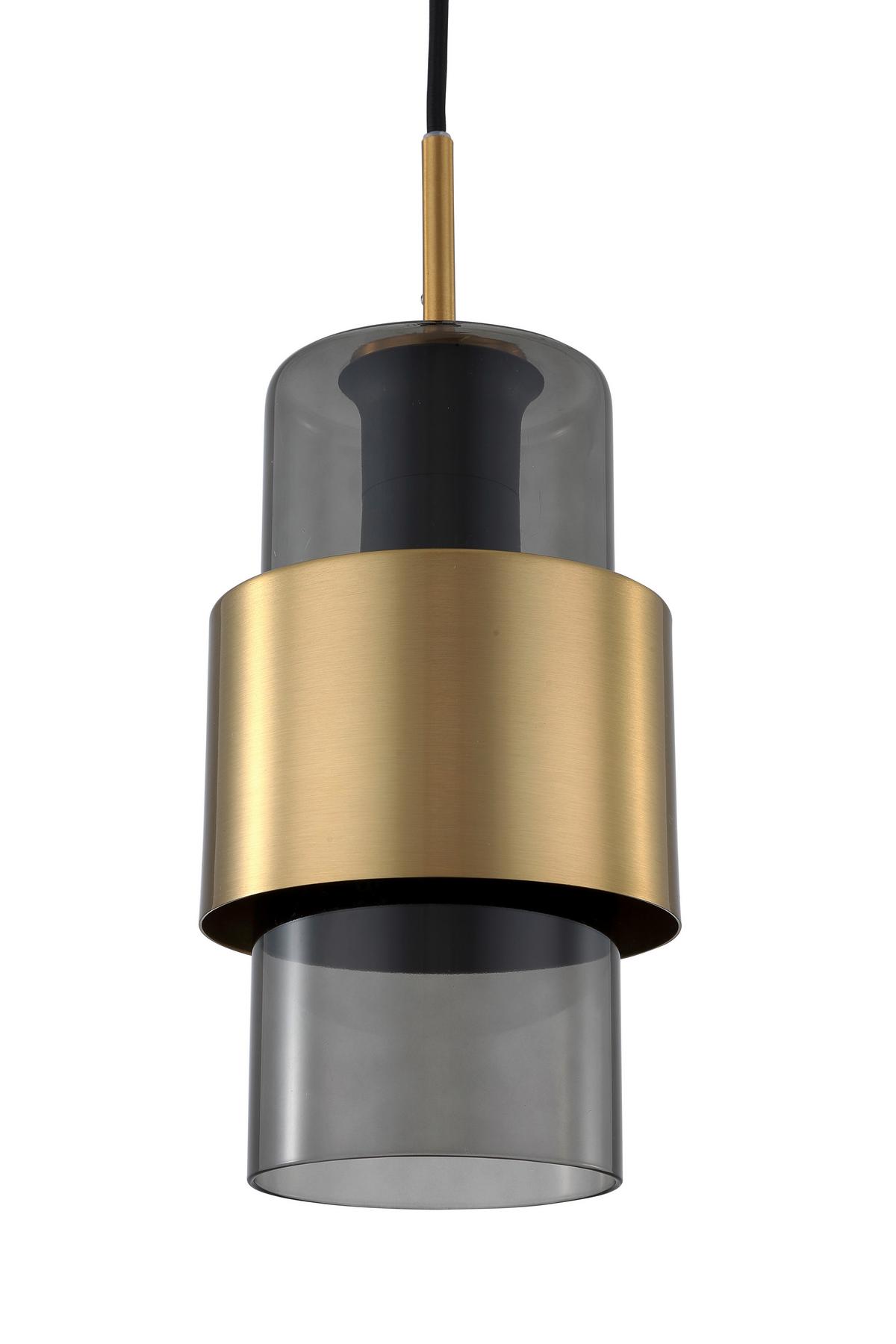 Hängeleuchte Lp-866/1pl Sm Gd_miele - Goldfarben/Grau, Basics, Glas (10/150cm)