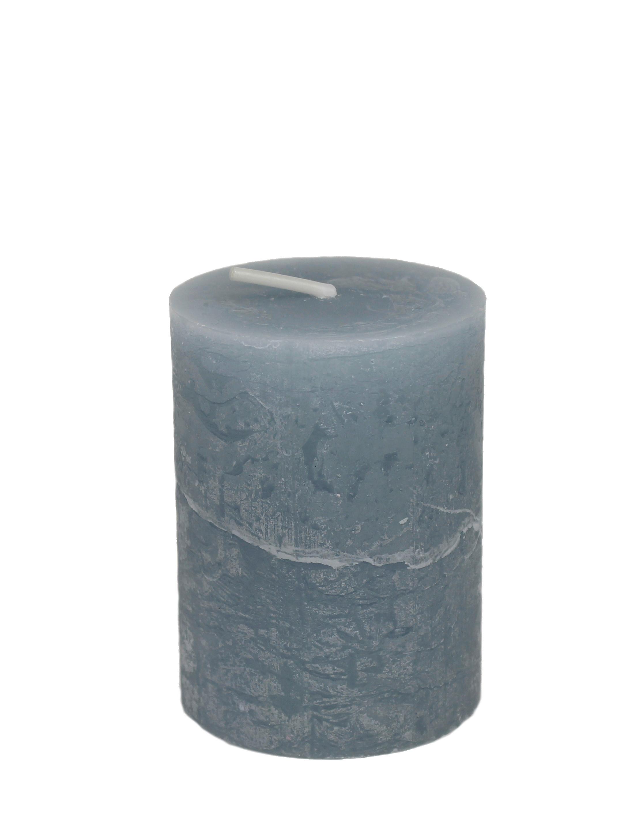 Stumpenkerze Graublau - Graublau, Modern (6,8/9cm) - Premium Living