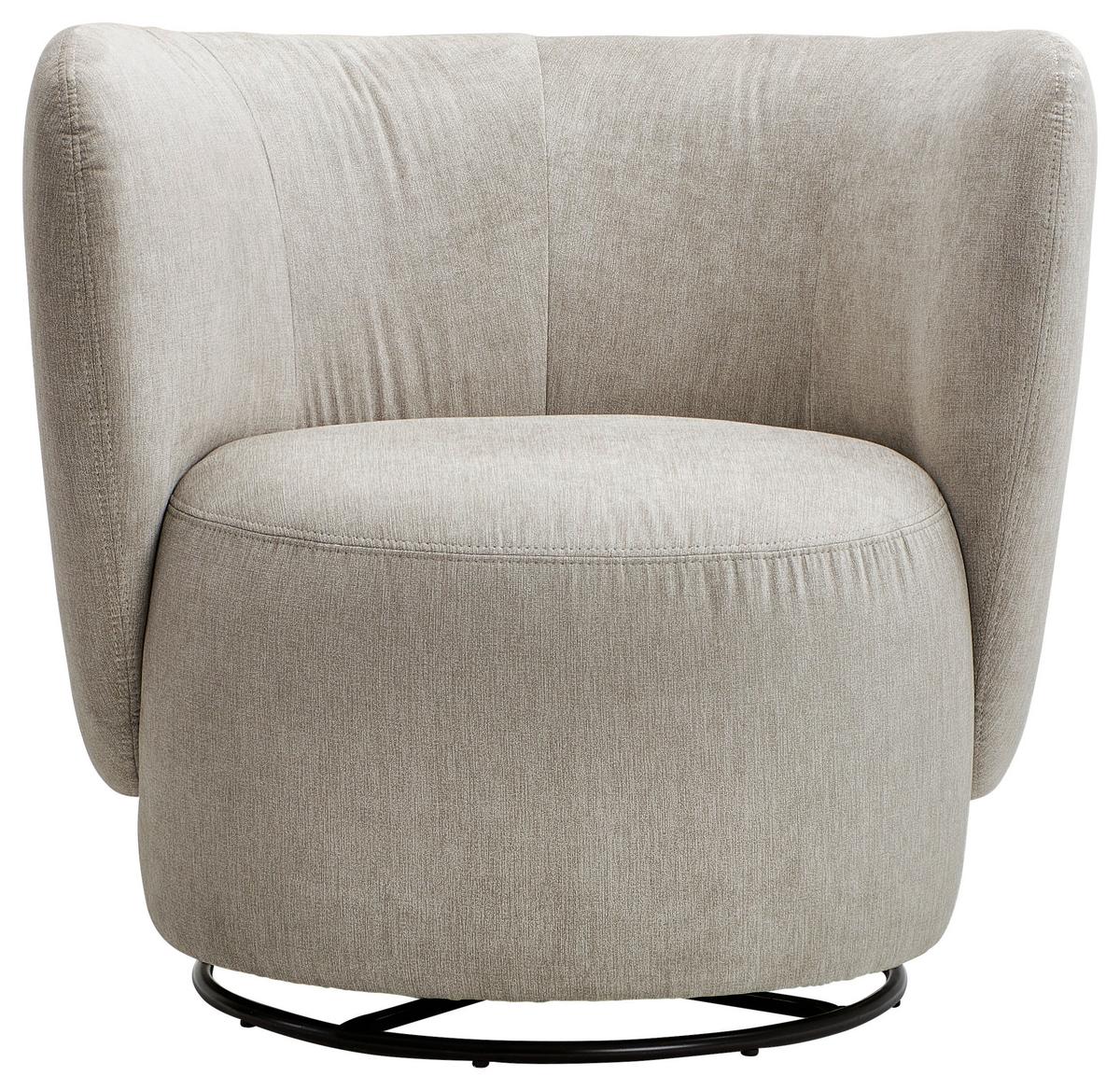 Cocktailsessel Boli Sandfarben - Sandfarben/Schwarz, Design, Textil/Metall (92/80/84cm) - Livetastic