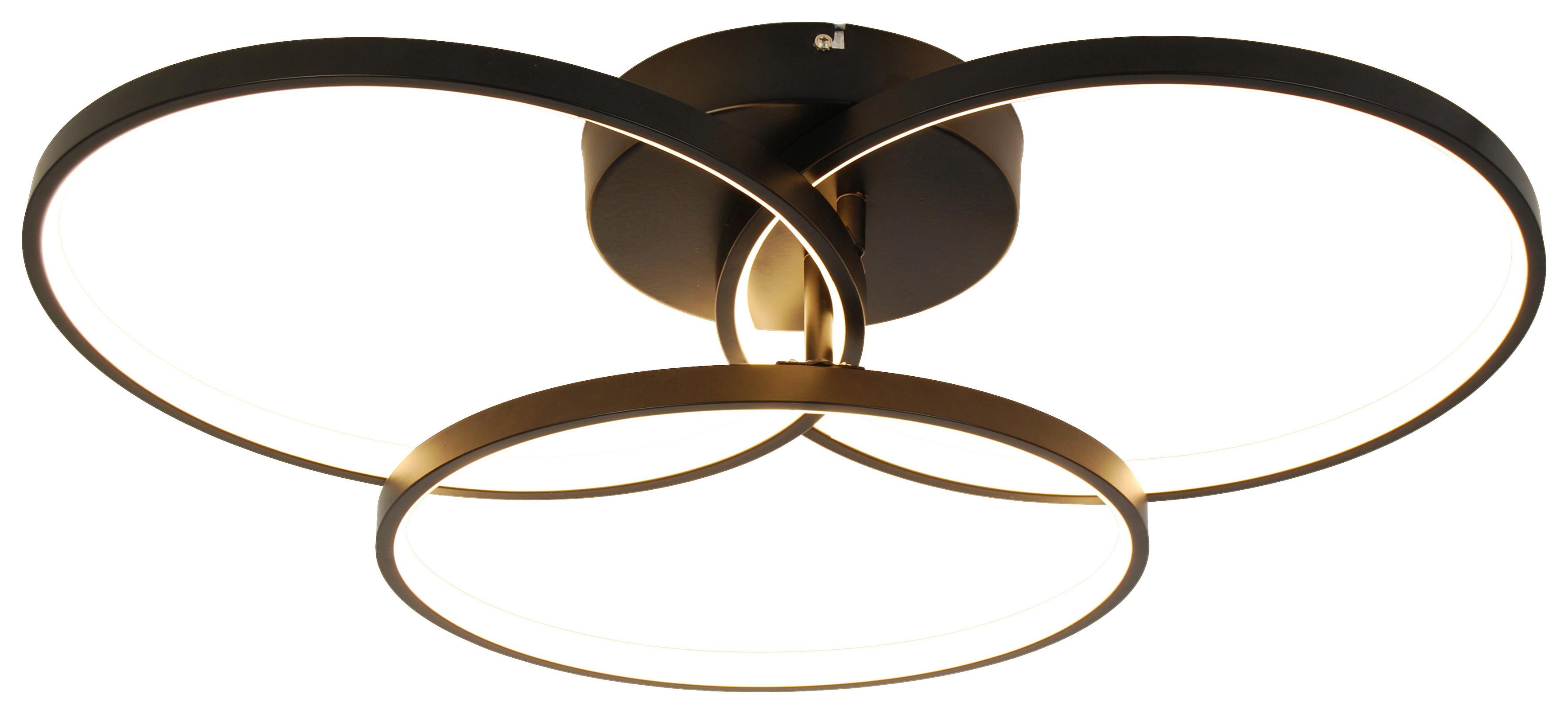 LAMPA SUFITOWA LED MOON - czarny, Trend, tworzywo sztuczne/metal (70/12cm) - Novel