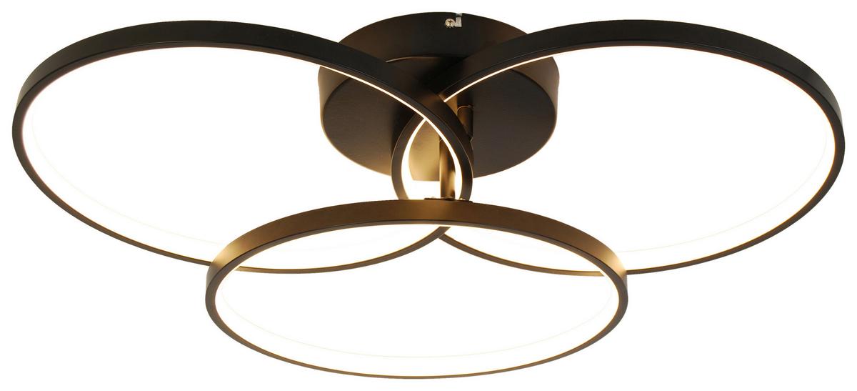 LAMPA SUFITOWA LED MOON - czarny, Trend, tworzywo sztuczne/metal (70/12cm) - Novel