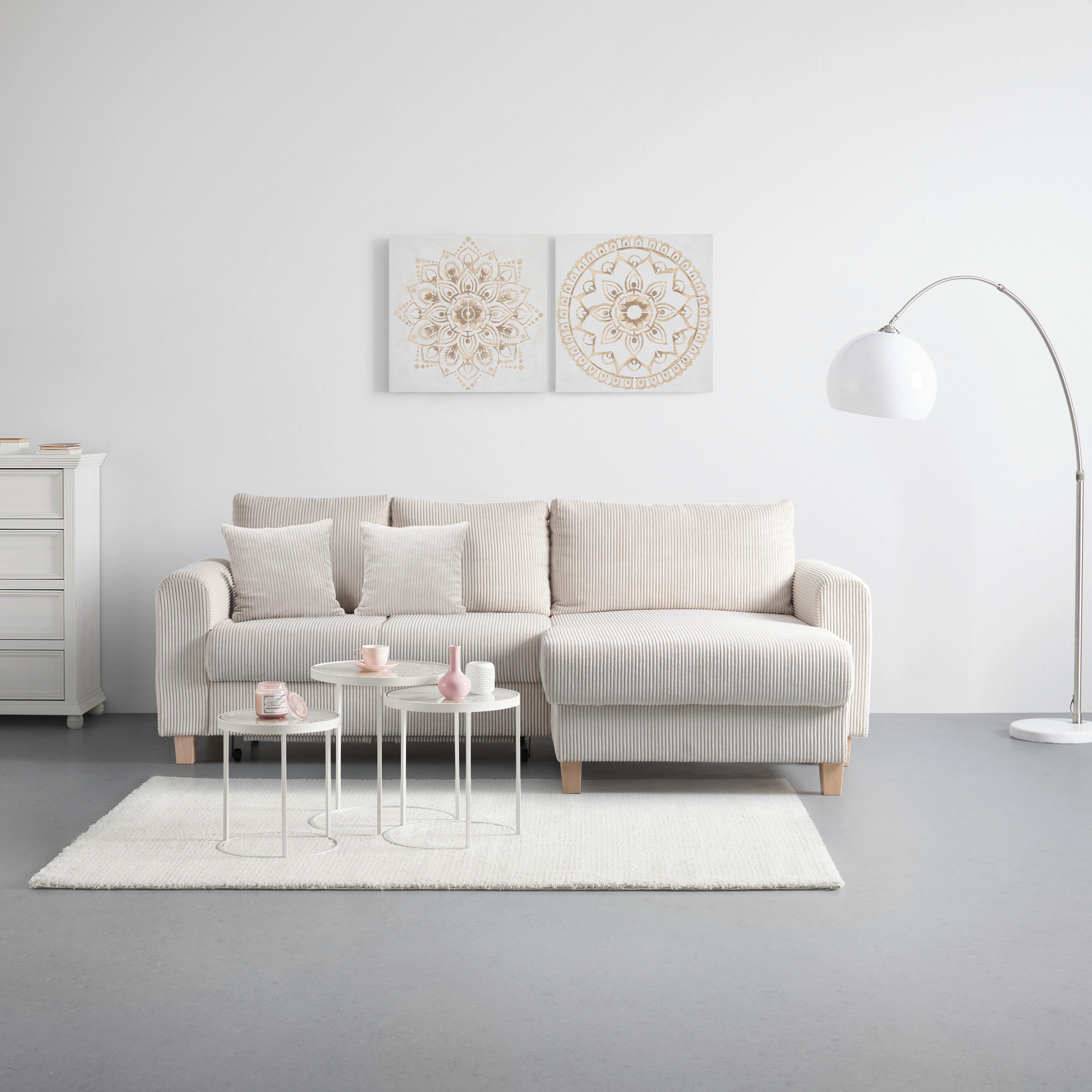 Ecksofa Lille Beige - Hellbraun/Beige, Modern, Holz/Textil (232/110/156cm) - Mömax