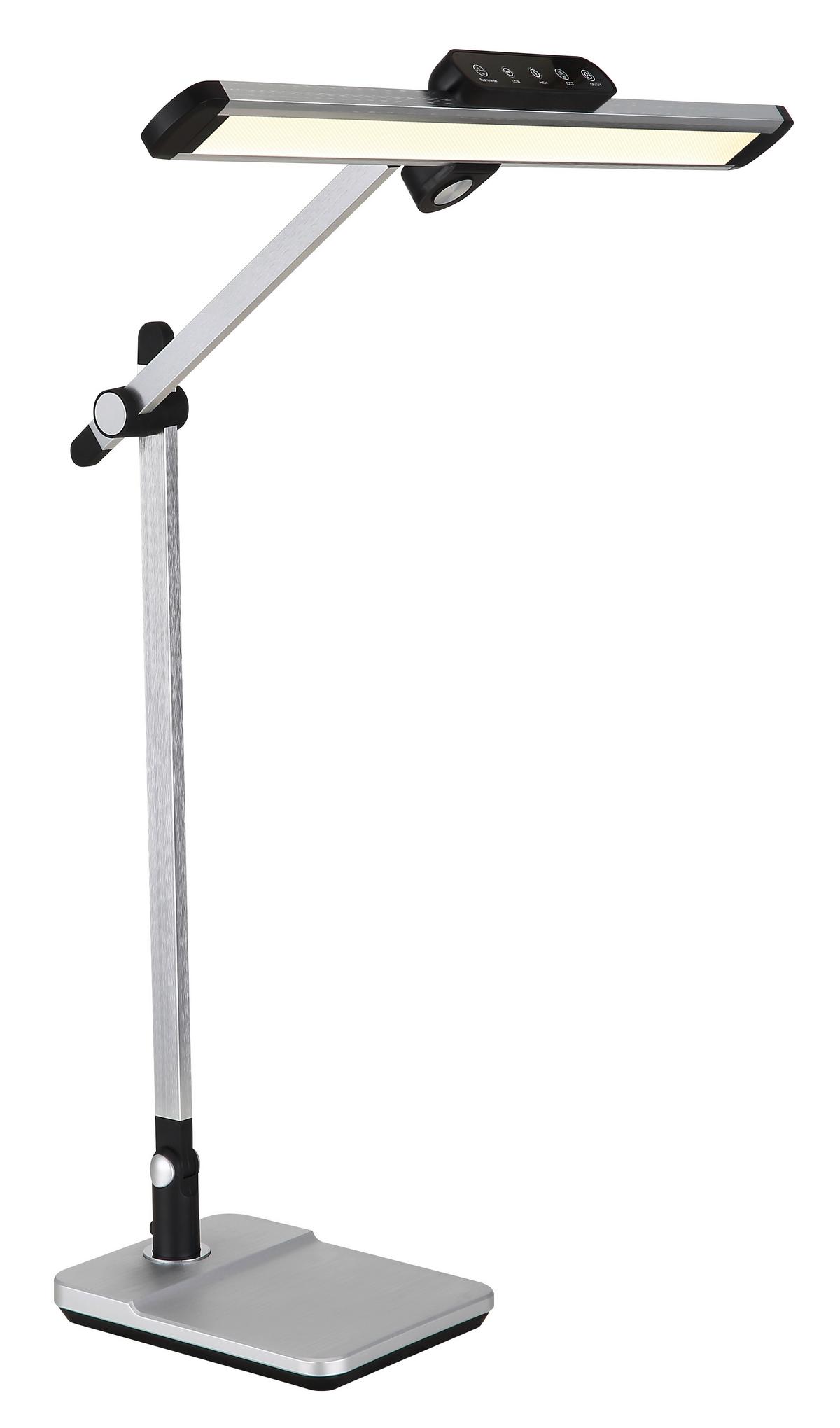 Namizna Led-svetilka Lopira, S Sijalko - srebrne barve/črna, Design, kovina/umetna masa (36,8/50/61,2cm) - Globo