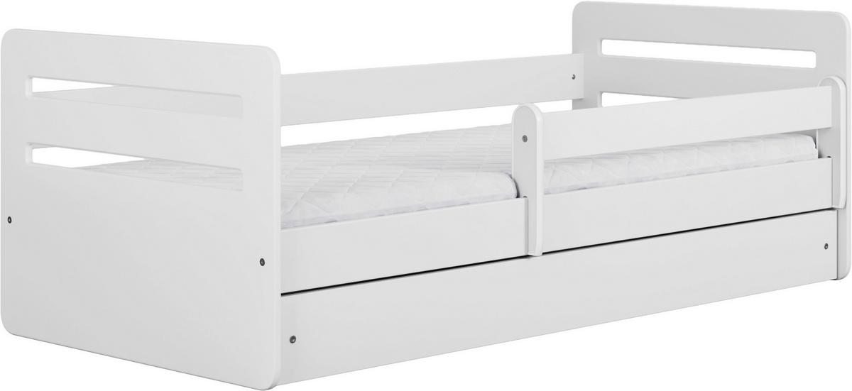 Otroška Postelja Tomi, Bela, 80x160cm - bela/barve breze, Moderno, tekstil/leseni material (80/160cm) - MID.YOU