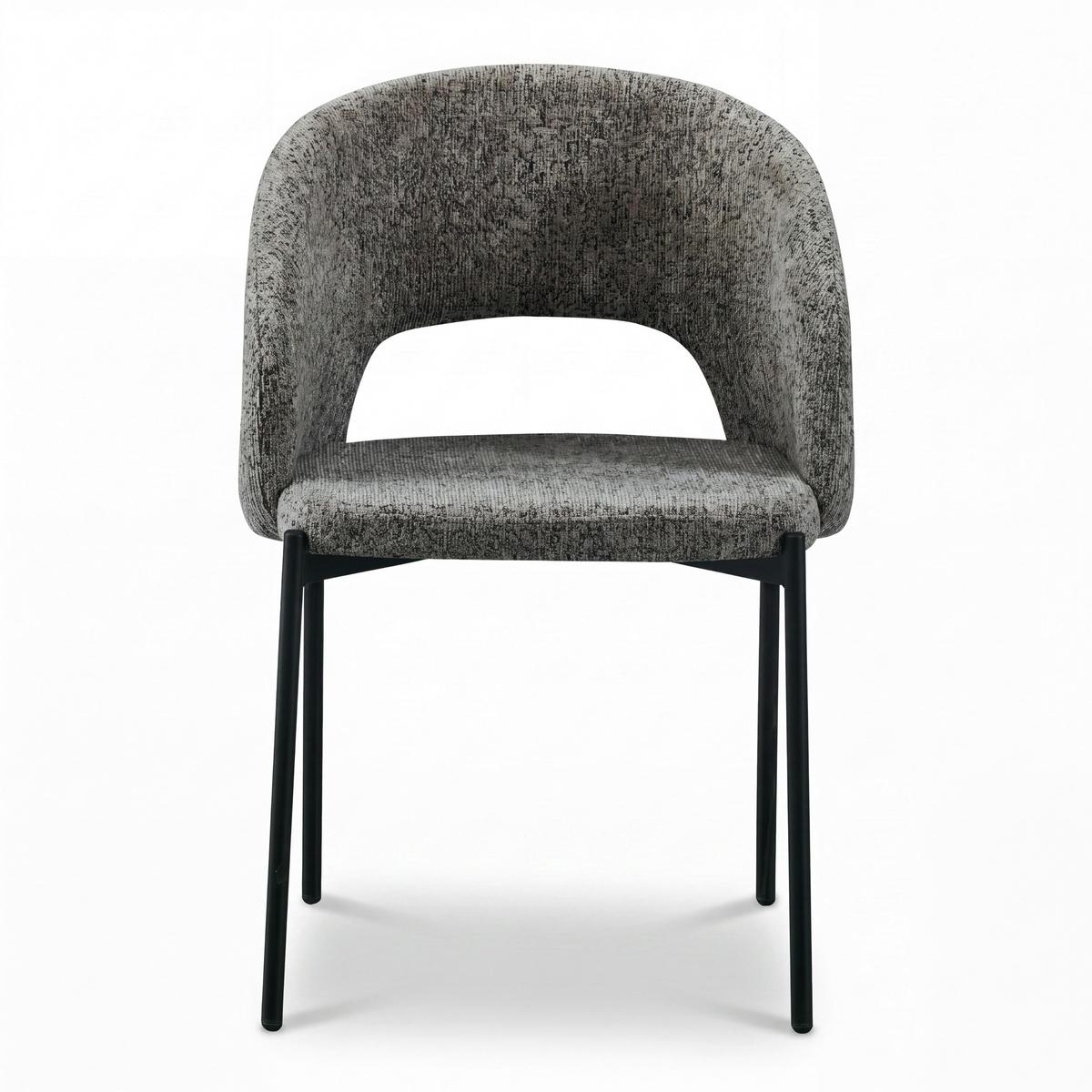 Stuhl Nadiya Braun Leinenoptik Gepolstert - Schwarz/Braun, MODERN, Holz/Textil (52/78/56cm) - Bessagi Home