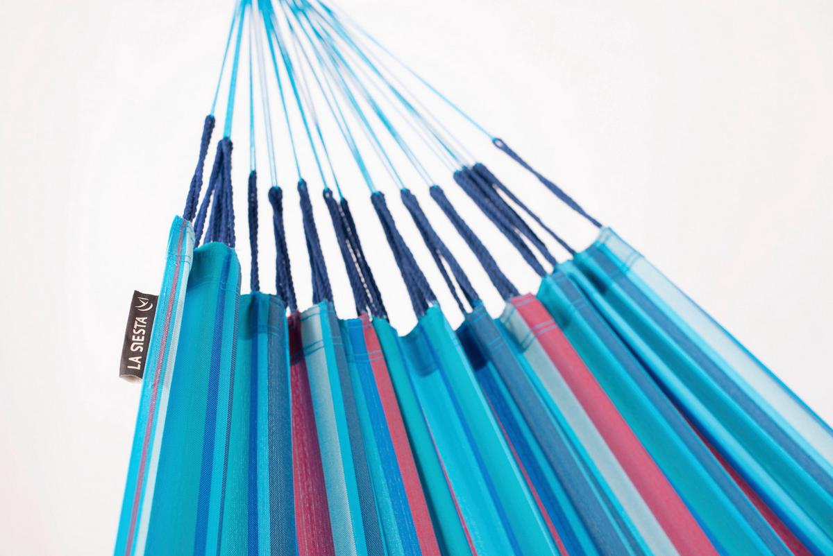 Hängematte Classic Double Hammock Blau/Rot - Blau/Kirschrot, KONVENTIONELL, Textil (160/350cm) - La Siesta
