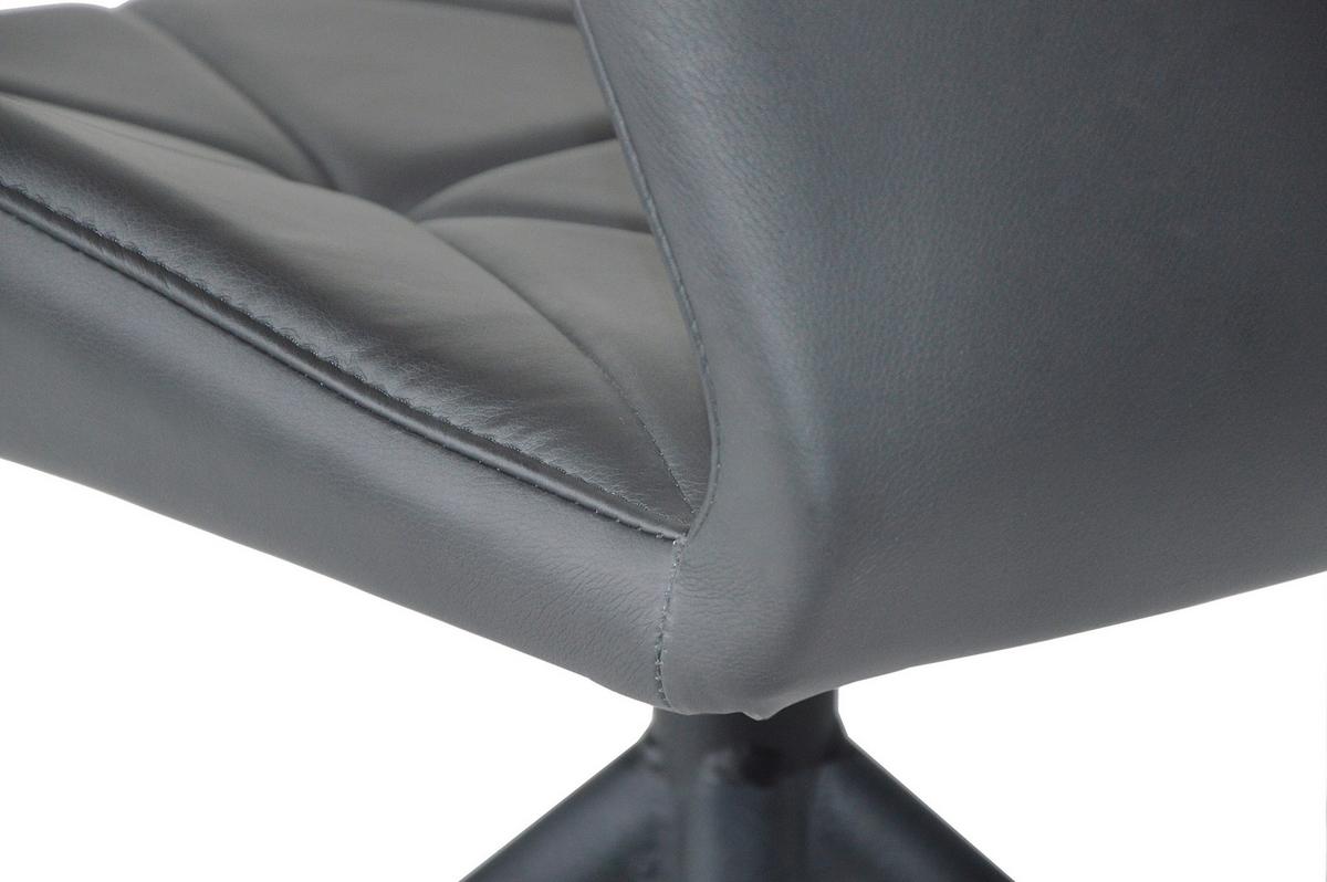 Stuhl-Set IMKE Grau, 360° drehbar - Schwarz/Grau, KONVENTIONELL, Textil/Metall (52/90,5/62cm) - MID.YOU