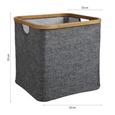 Aufbewahrungsbox in Grau 'Bamboo' ca. 33x33x33 cm - Grau, MODERN, Holz/Textil (33/33/33cm) - Bessagi Home Aufbewahrungsbox in Grau 'Bamboo' ca. 33x33x33 cm - Grau, MODERN, Holz/Textil (33/33/33cm) - Bessagi Home