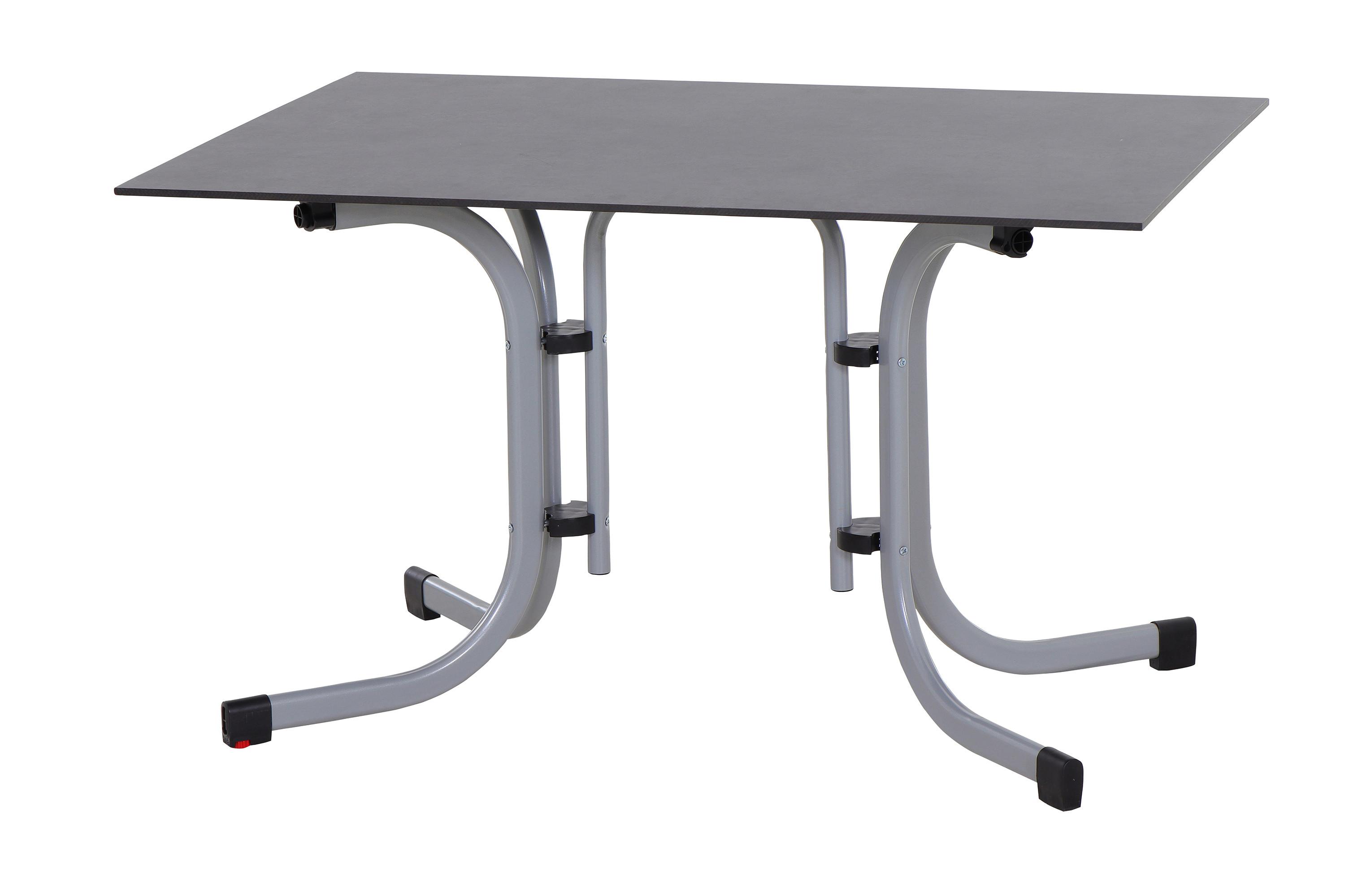 GARTENKLAPPTISCH K95707 - Anthrazit/Silberfarben, KONVENTIONELL, Holzwerkstoff/Kunststoff (120/80/71cm) - Siena Garden